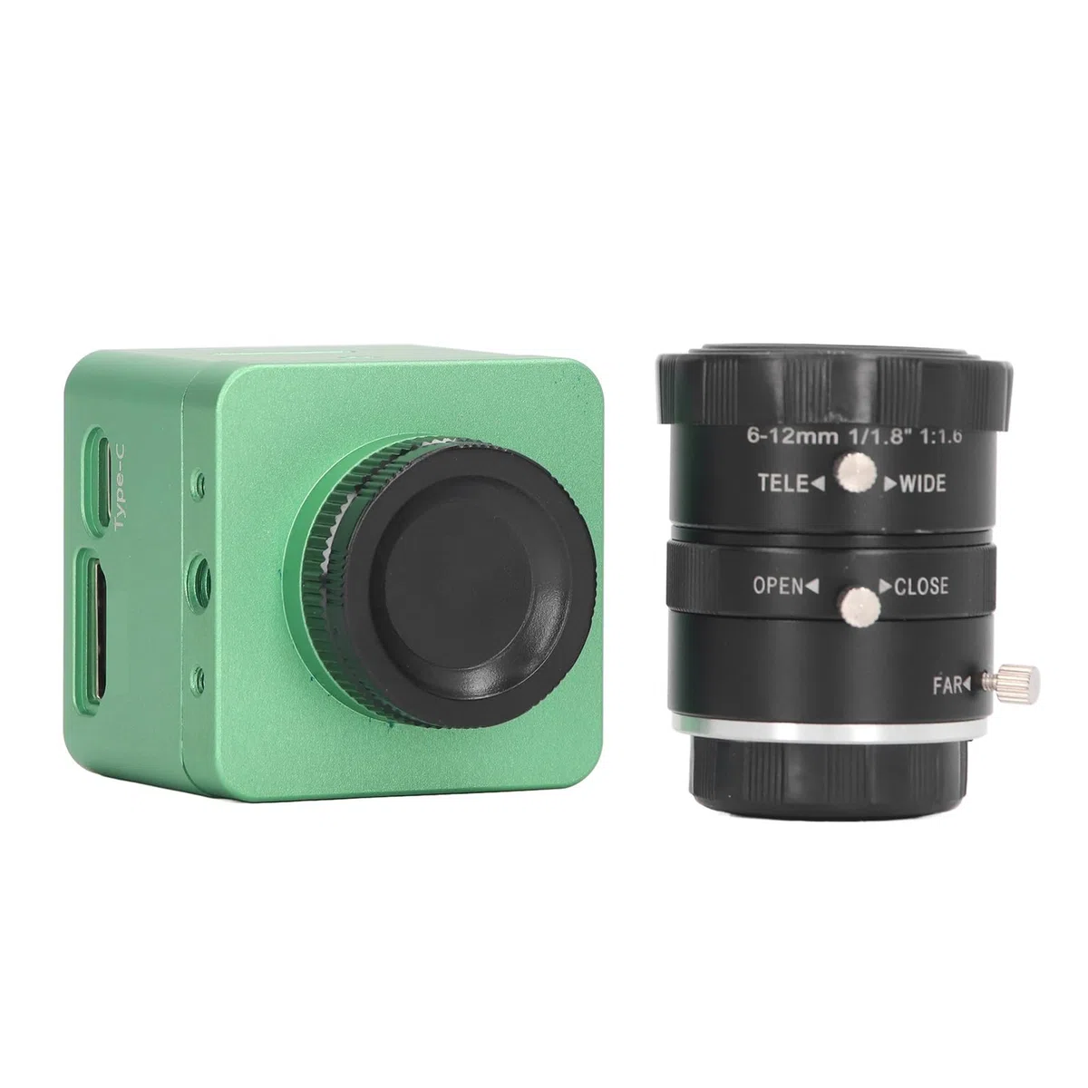 41 MP HDMI-Kamera, 4K 30 FPS Digitale Sicherheitskamera, Digitale Industrie-C-Mount-Kamera mit 6-12 Mm Verzerrungsfreiem Manuellen Objektiv, USB-Industriekamera für (EU-Stecker)