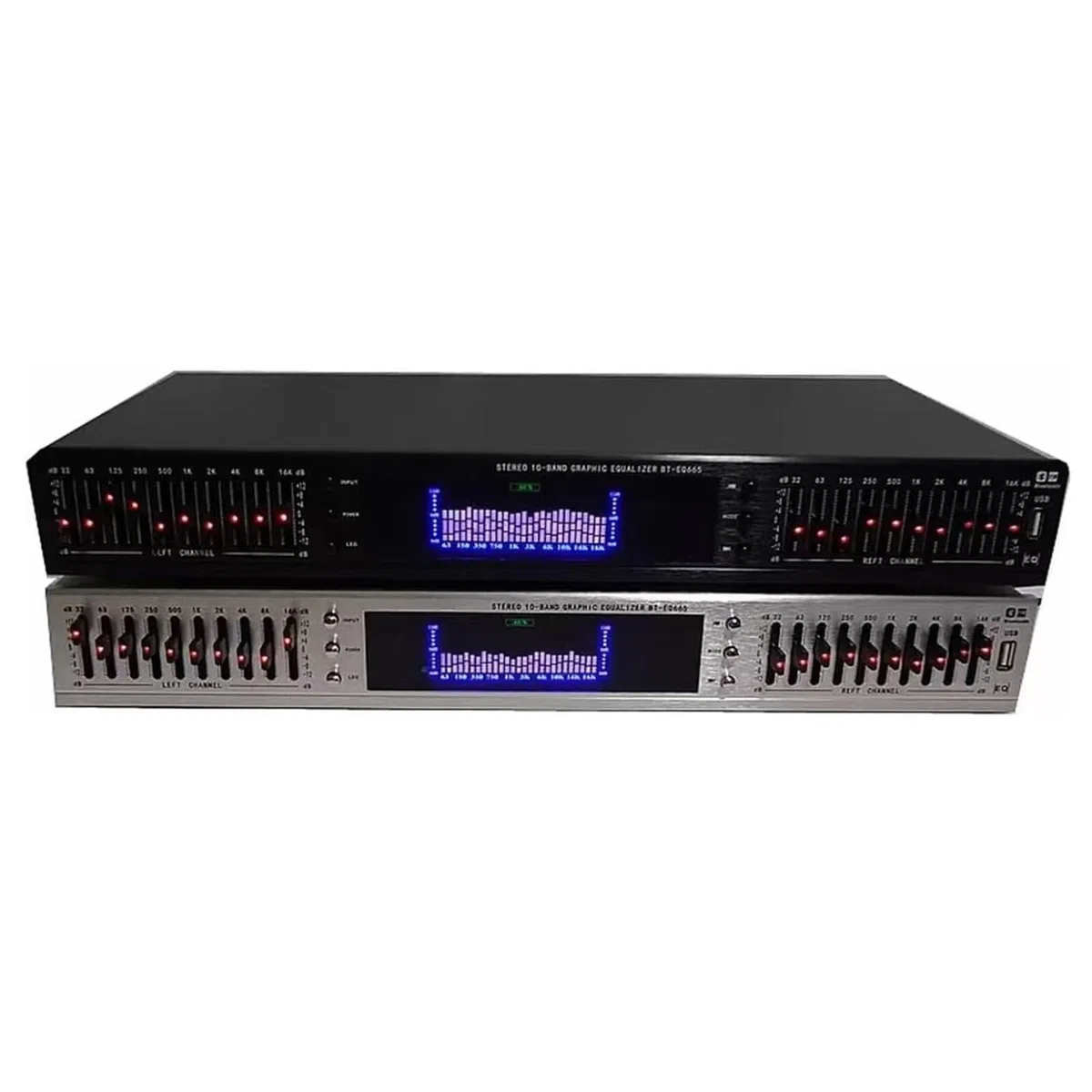 HiFi Audio Equalizer - Professioneller digitaler Grafik-Equalizer mit integriertem Bluetooth- und LED-Spektrum-Display, inklusive Fernbedienung und dynamischem Rhythmus-Tuner für Studio- und