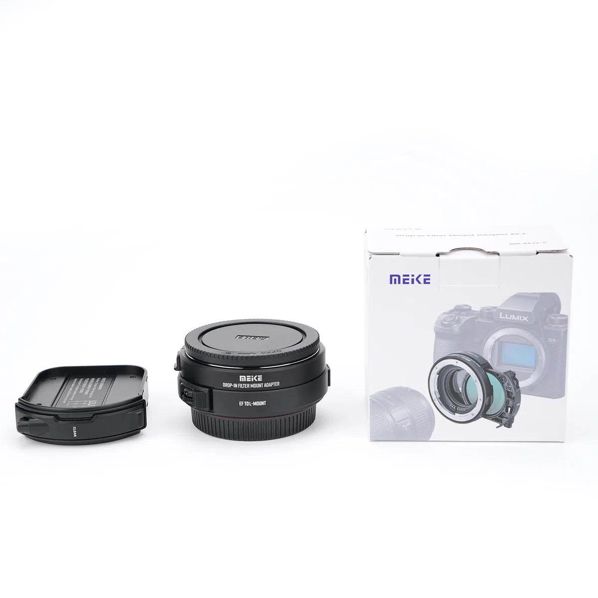 Meike EFTL-C VND Metall AF Mount Objektivadapter mit Drop-in variablen ND- und UV-Filtern Konverter für Canon EF/EF-S Objektive auf Lumix Sigma L spiegellose Kameras S1 S1R S9 S1H FP