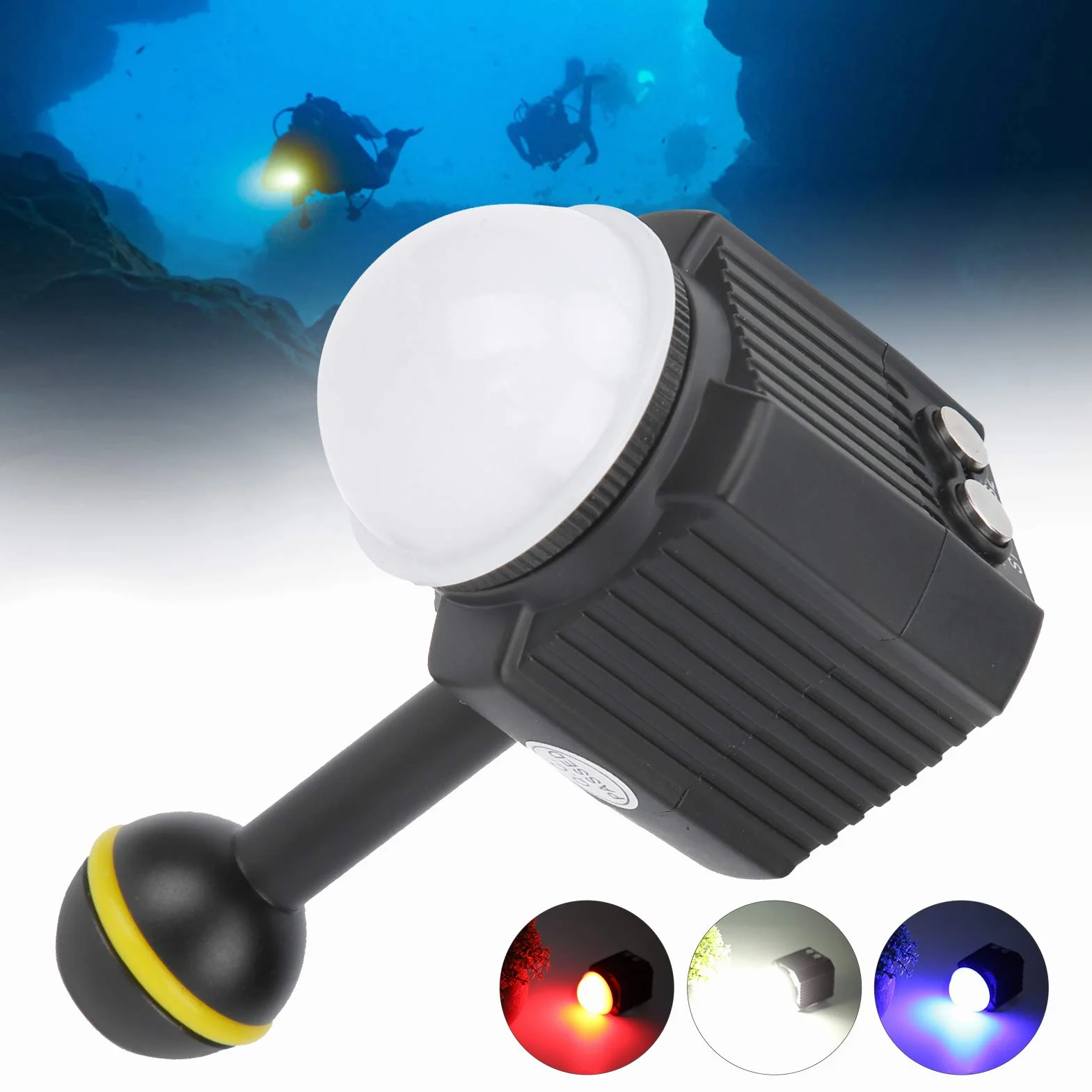 Tauchlicht 60M Unterwasserkamera LED-Videolicht Dimmbares Wasserdichtes LED-Videolicht Füllen Sie das Nachtlicht 7500K Tauchen Unterwasserfotografie Licht Licht Wasserdichtes