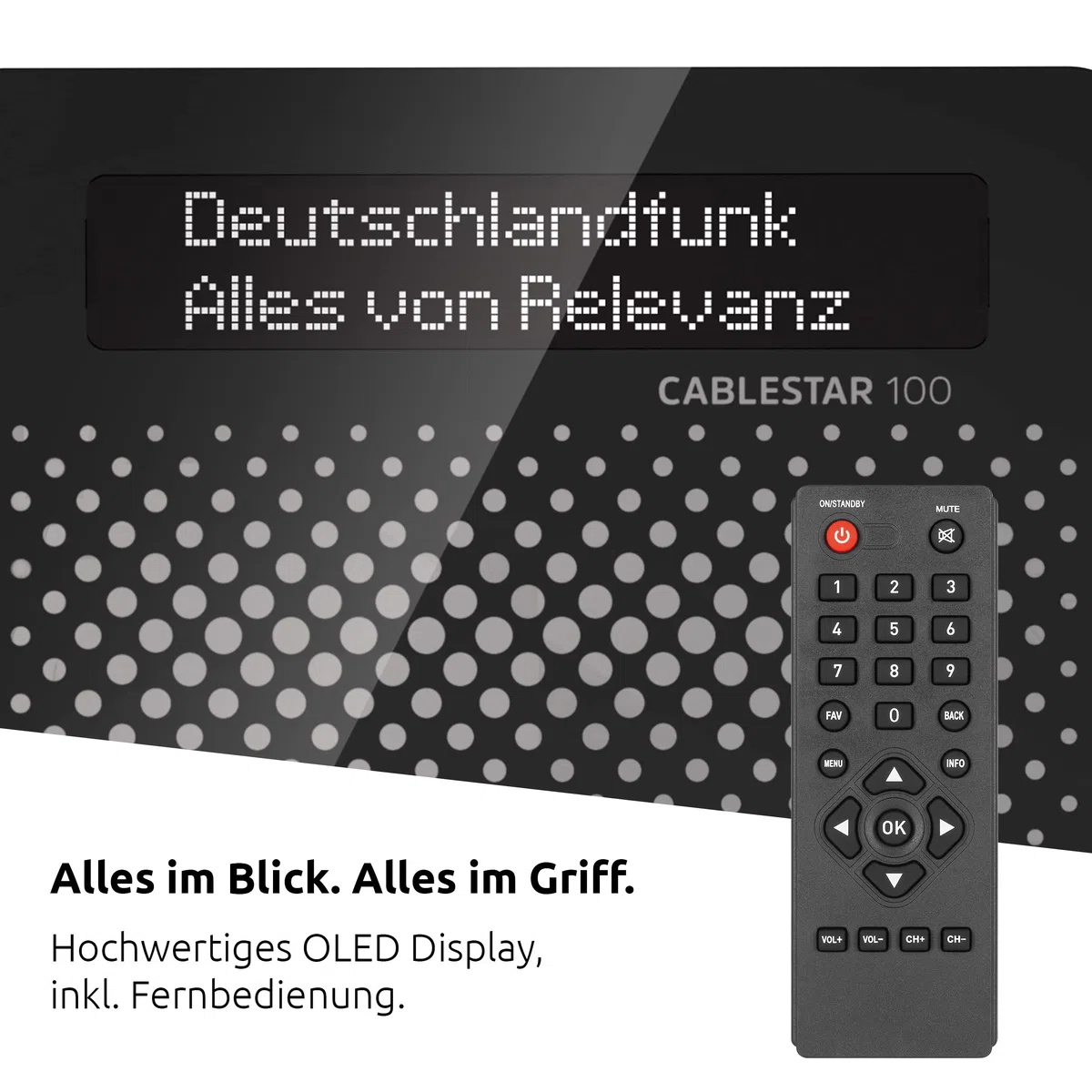 CABLESTAR 100 Digitalradio (für unverschlüsselte digitale Radioprogramme via Kabelnetz) schwarz