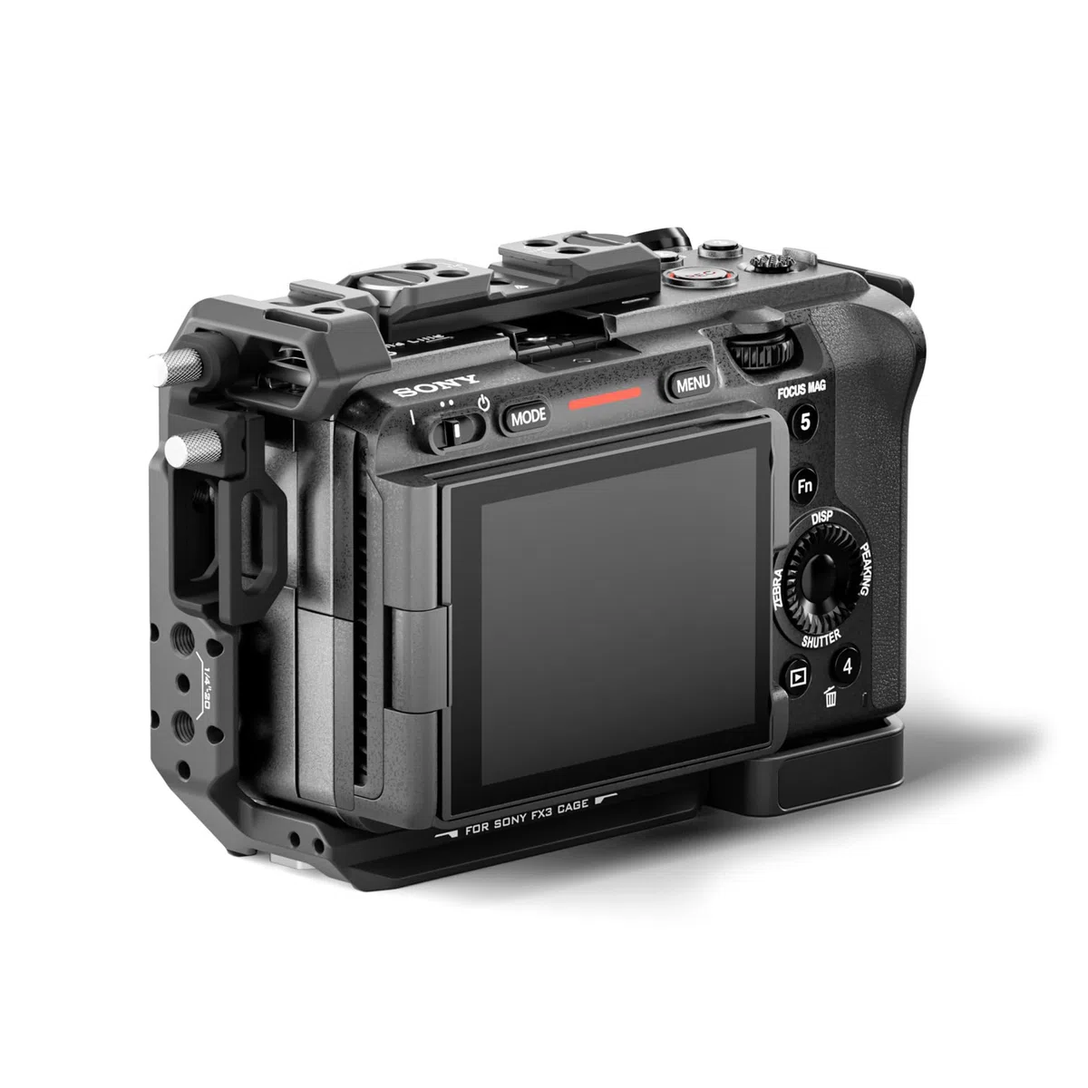 Tilta Full Camera Cage for FX3/FX30 V2 | Top Plate NATO Rail, Cold Shoe, 1/10.2 cm-20 and 3/20.3 cm-16 | Thumb Screw Design | Black