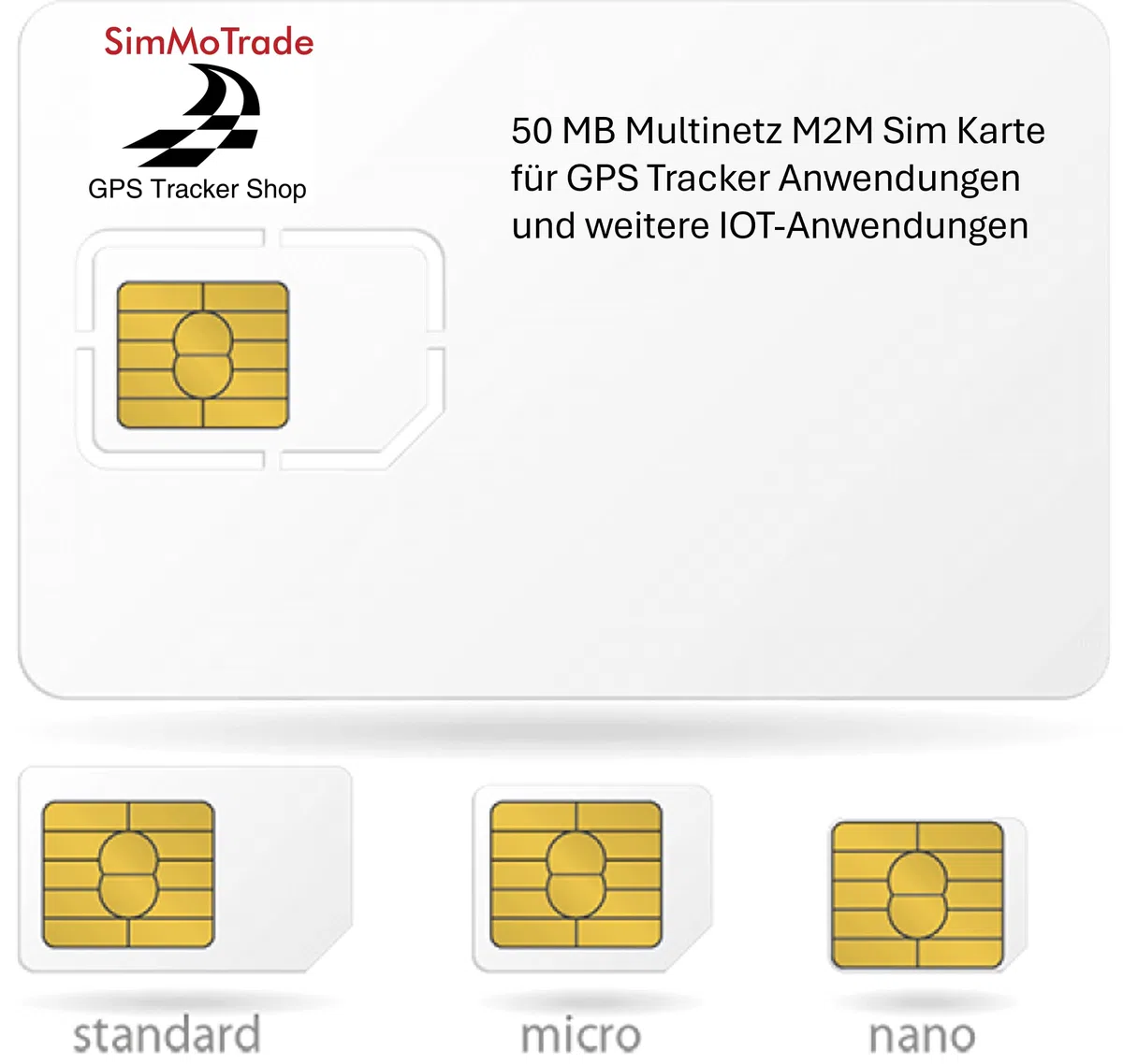 M2M Multinetz SIM-Karte für GPS Tracker, Smart Home, Sicherheit, Sensorik, Datenübertragung, Smart City, IOT, Triple-SIM
