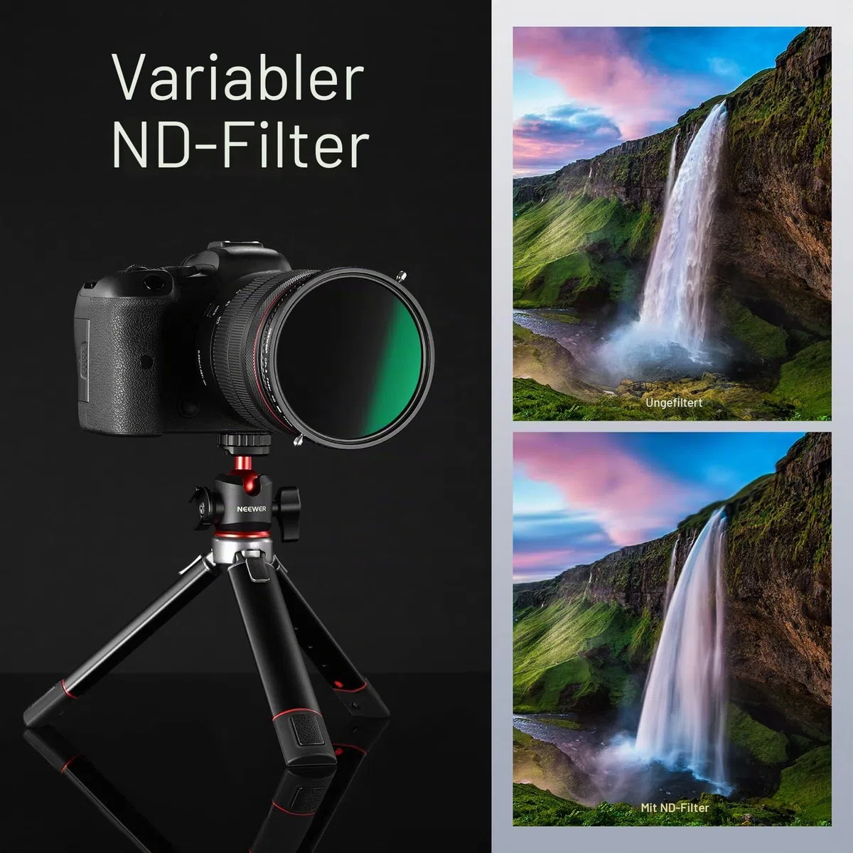 NEEWER 2 in 1 67mm Variabler ND Filter ND2–ND32&CPL Filter (Zirkularpolarisator) ohne X Markierung/30 Fach nanobeschichtet/HD Optikglas/ultradünner Rahmen aus Alulegierung/wasserabweisend/Kratzfest
