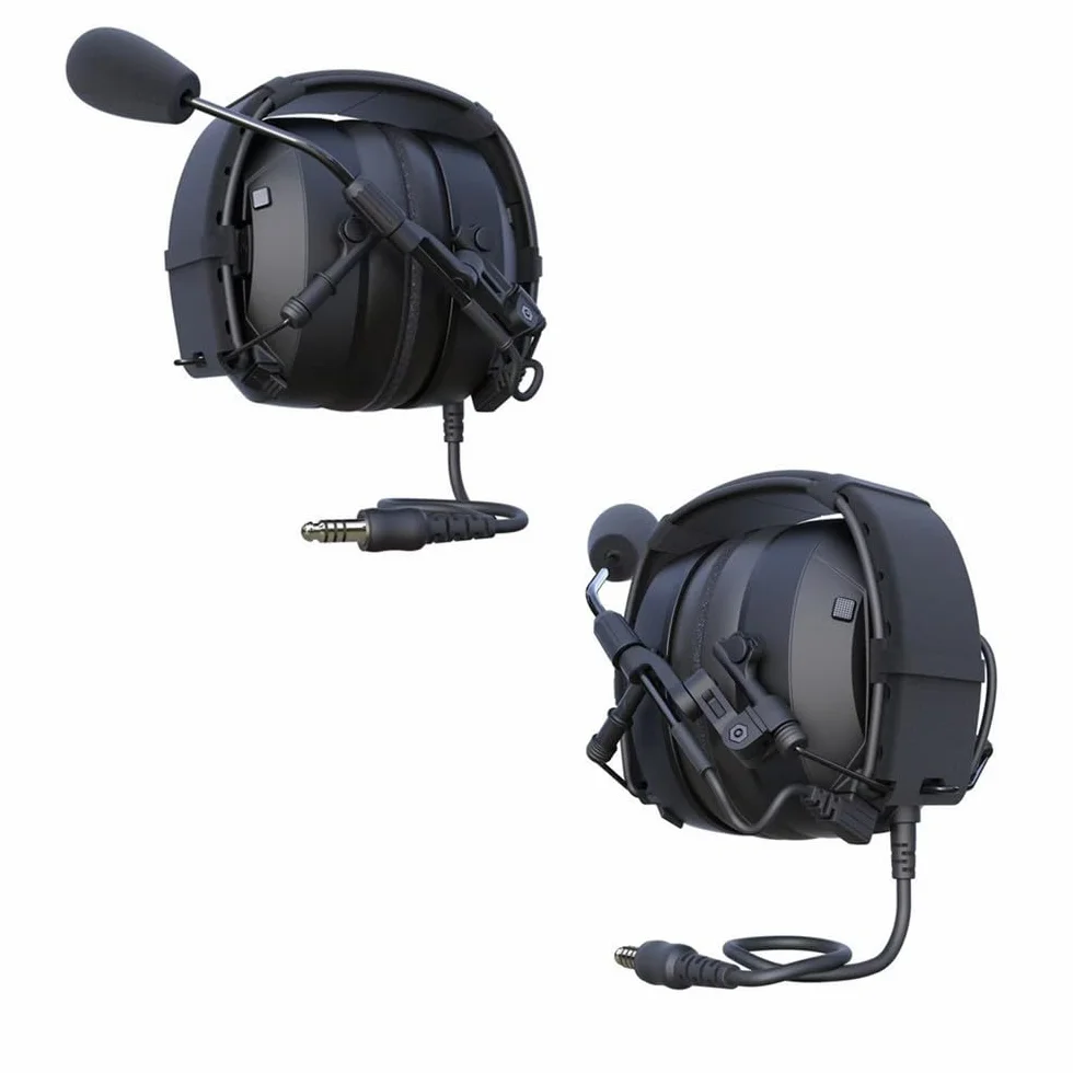 Walkie-Talkie-Elektronik-Ohrenschützer, Comms PTT Gehörschutz, Geräuschreduzierung, bequemes Headset, Funkkommunikation, Kopfhörer für Airsoft, Schießen, Paintball, MilSim, UTV-Starter für UV5R