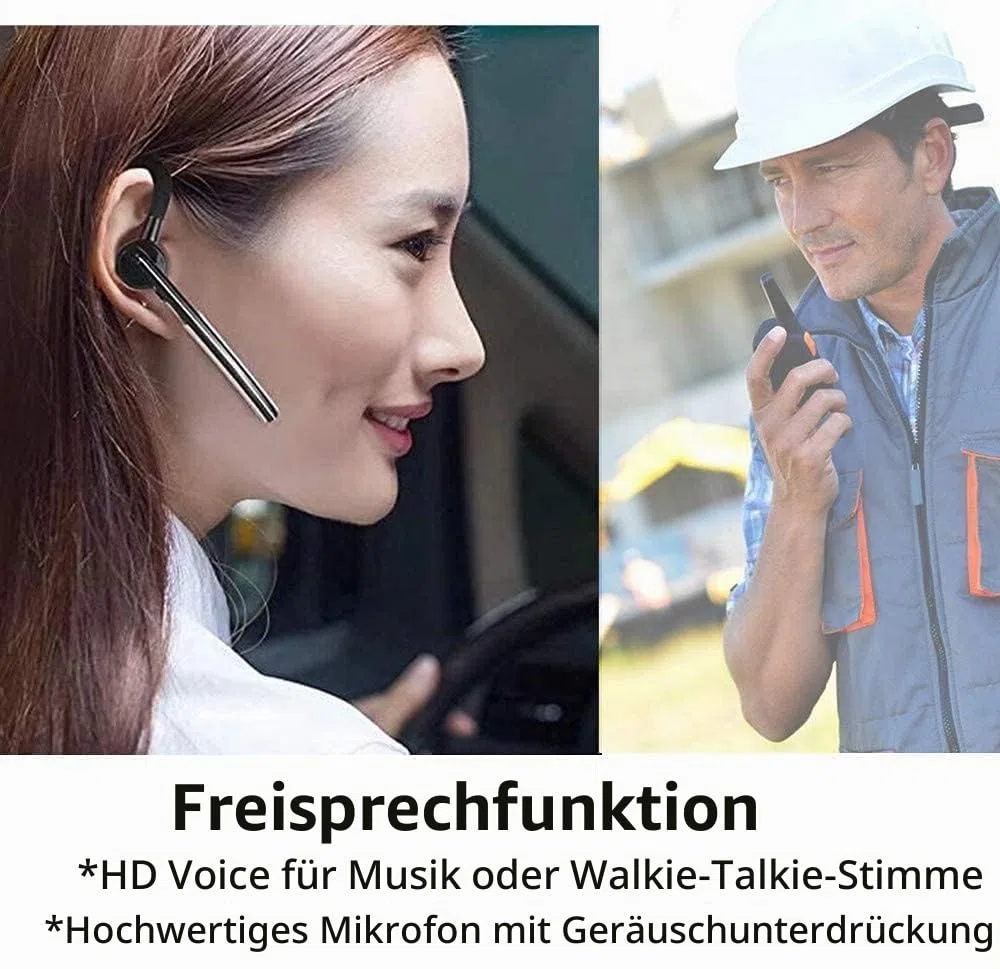 radtel Radio Bluetooth Kopfhörer mit Noise Cancelling Mikrofon, kompatibel RT-470X RT-490 RT-890 RT-470 RT-590 und weiteren 2-poligen K Anschlüssen. (Aktualisierte Version) (Standard)