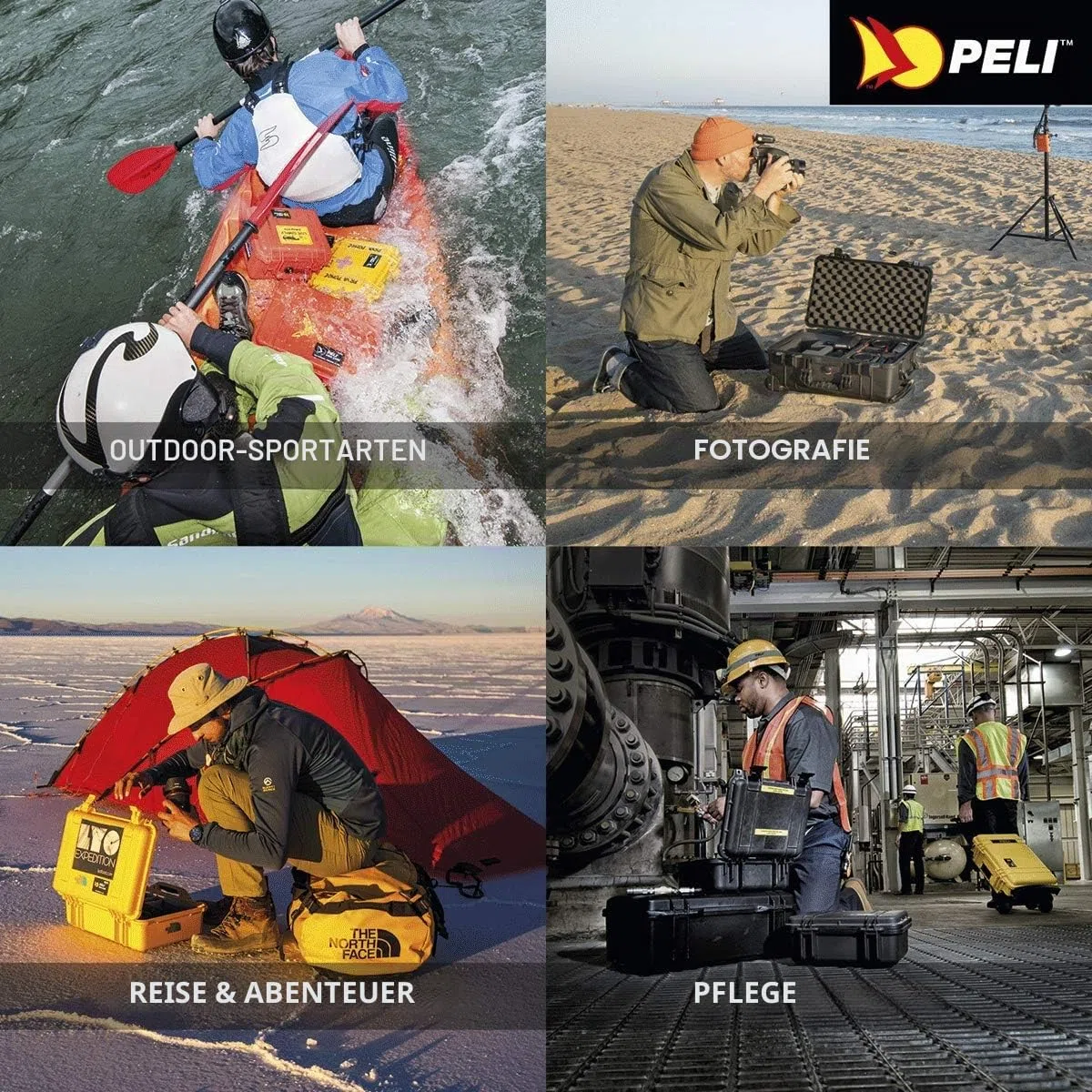 PELI 1200 Koffer für Profikameras, IP67 Wasserdicht, 4L Volumen, Mit Schaumstoffeinlage (Anpassbar), Schwarz