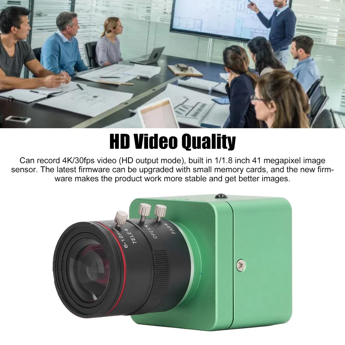 41 MP HDMI-Kamera, 4K 30 FPS Digitale Sicherheitskamera, Digitale Industrie-C-Mount-Kamera mit 6-12 Mm Verzerrungsfreiem Manuellen Objektiv, USB-Industriekamera für (EU-Stecker)