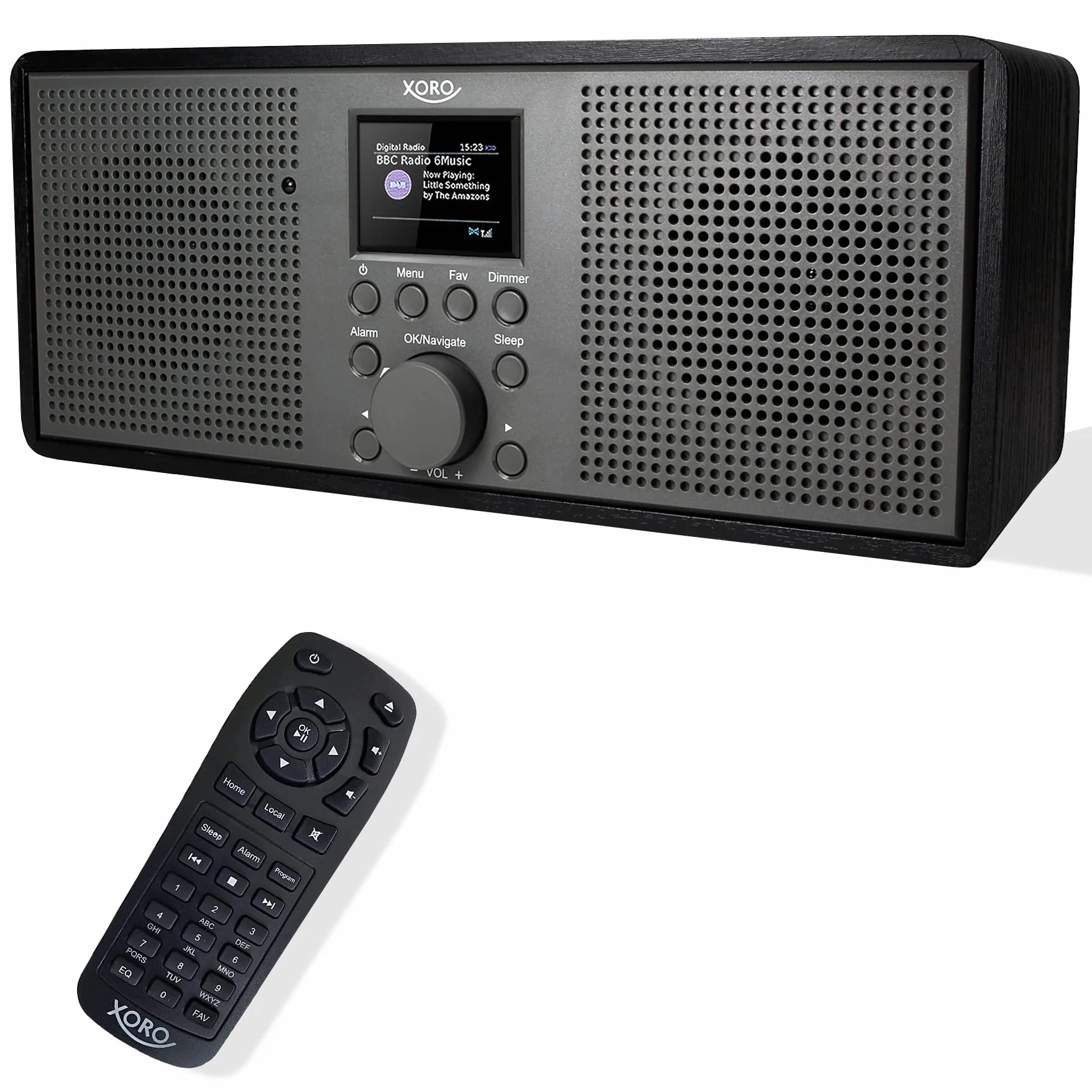 XORO DAB 700 IR - Stereo Internet Radio, DAB+/UKW, WLAN, Spotify Connect, Bluetooth, USB Mediaplayer, 2x10 Watt Stereo-Lautsprecher, Weckfunktion, Farbdisplay
