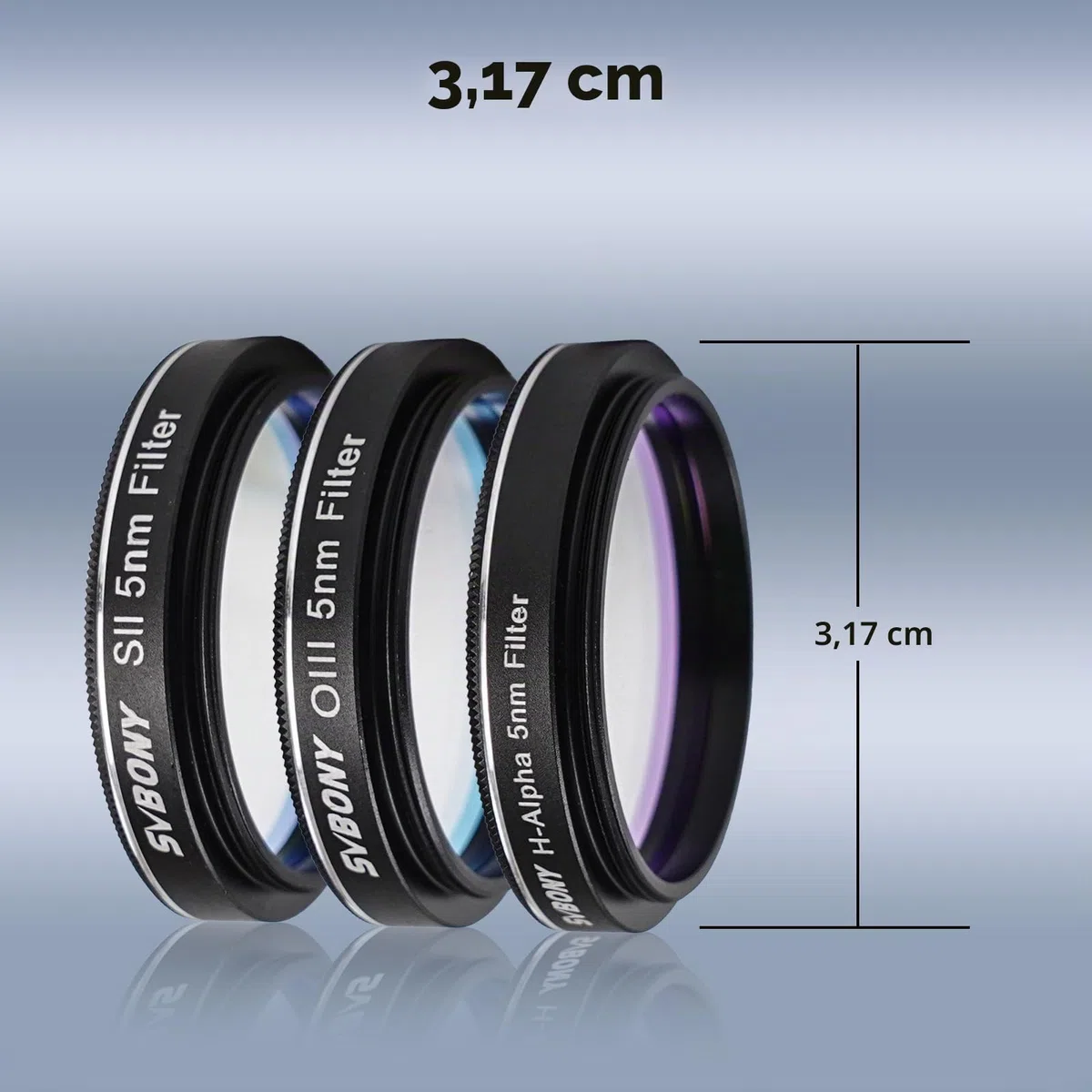 Svbony SV227 Teleskopfilter, Schmalband Filter Set 1,25‘’ 5nm, OIII H-Alpha SII, 90% Spitzendurchlässigkeit, Cut-Off-Tiefe Teleskopzubehör, für Nebelbeobachtung Deep Sky Astrofotografie