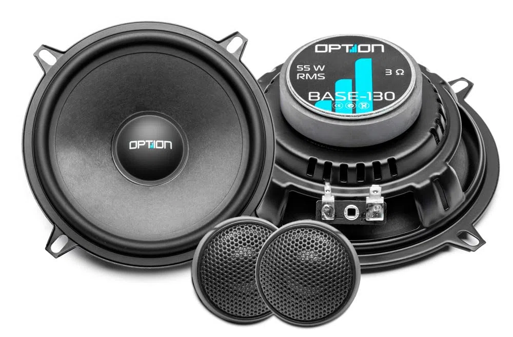 Option BASE-130-2-Wege 13cm Komponenten Lautsprecher-System - 3 Ohm, 86dB, 55 Watt RMS - 1 Paar Auto Lautsprecher