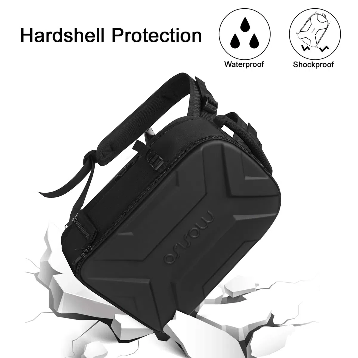 MOSISO Kamera Rucksack, DSLR/SLR/Spiegellos Photographie Kameratasche Wasserdicht Künstlerisch Geometrisch Case mit Stativhalterung&15-16 Zoll Laptop Fach Kompatibel mit Canon/Nikon/Sony, Schwarz