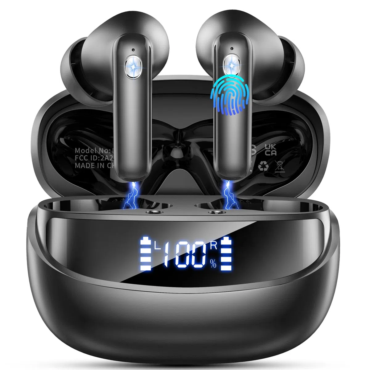 2026 Bluetooth Kopfhörer, Kopfhörer Kabellos Bluetooth 5.4 HiFi Stereo, 56 Std Spielzeit In Ear Kopfhörer mit 6 ENC Noise Cancelling Mics, IP7 Wasserdicht Kabellose Kopfhörer, Ohrhörer mit LED-Anzeige