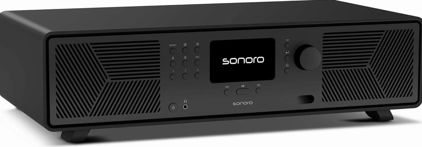 sonoro AVATON - Bluetooth HiFi Anlage; Kompatibel mit AirPlay, Google Cast, Spotify, Tidal, Qobuz, Amazon Music; DAB+/FM-Radio, HDMI ARC, Design aus Lack veredeltem Holzgehäuse, Smart-Home-Integration