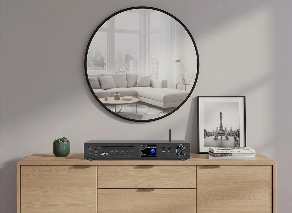VR-Radio Radio Receiver: WLAN-Internetradio-Receiver, DAB+/UKW, CD, Bluetooth, 200 W, schwarz (DAB Tuner, Stereo DAB+ Internetradio)