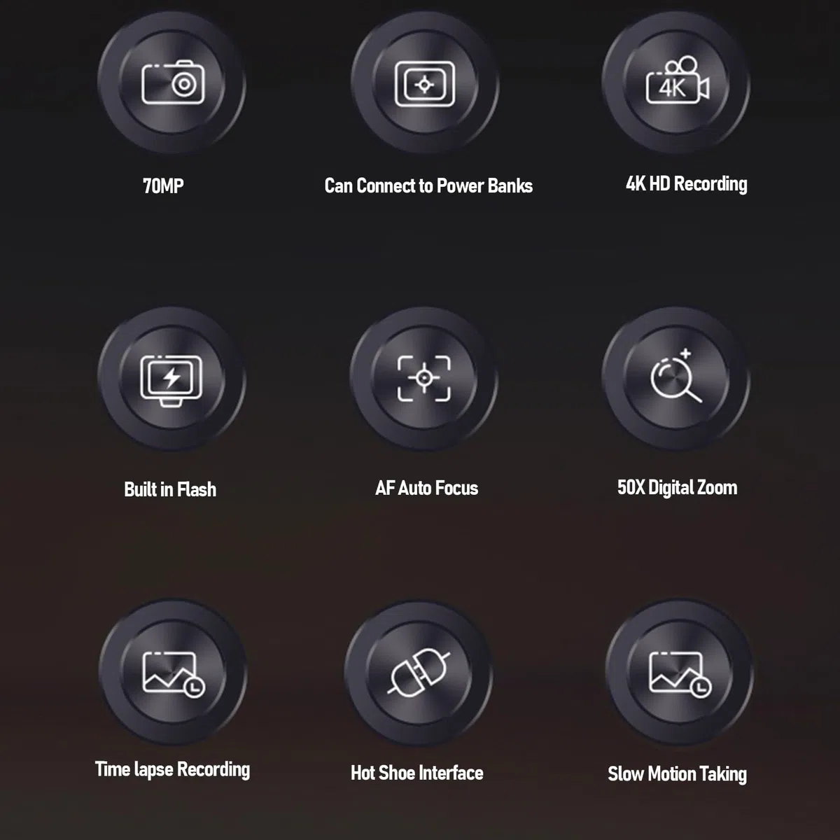 Sxhlseller DSLR -Kamera, 70MP 4K 50x Zoom Auto Focus Weitwinkel F1.8 Digitalkamera mit Doppelbildschirm für das Reisen, Ausgestattet mit WLAN, 50 -Fach Digitaler Zoom (Black)