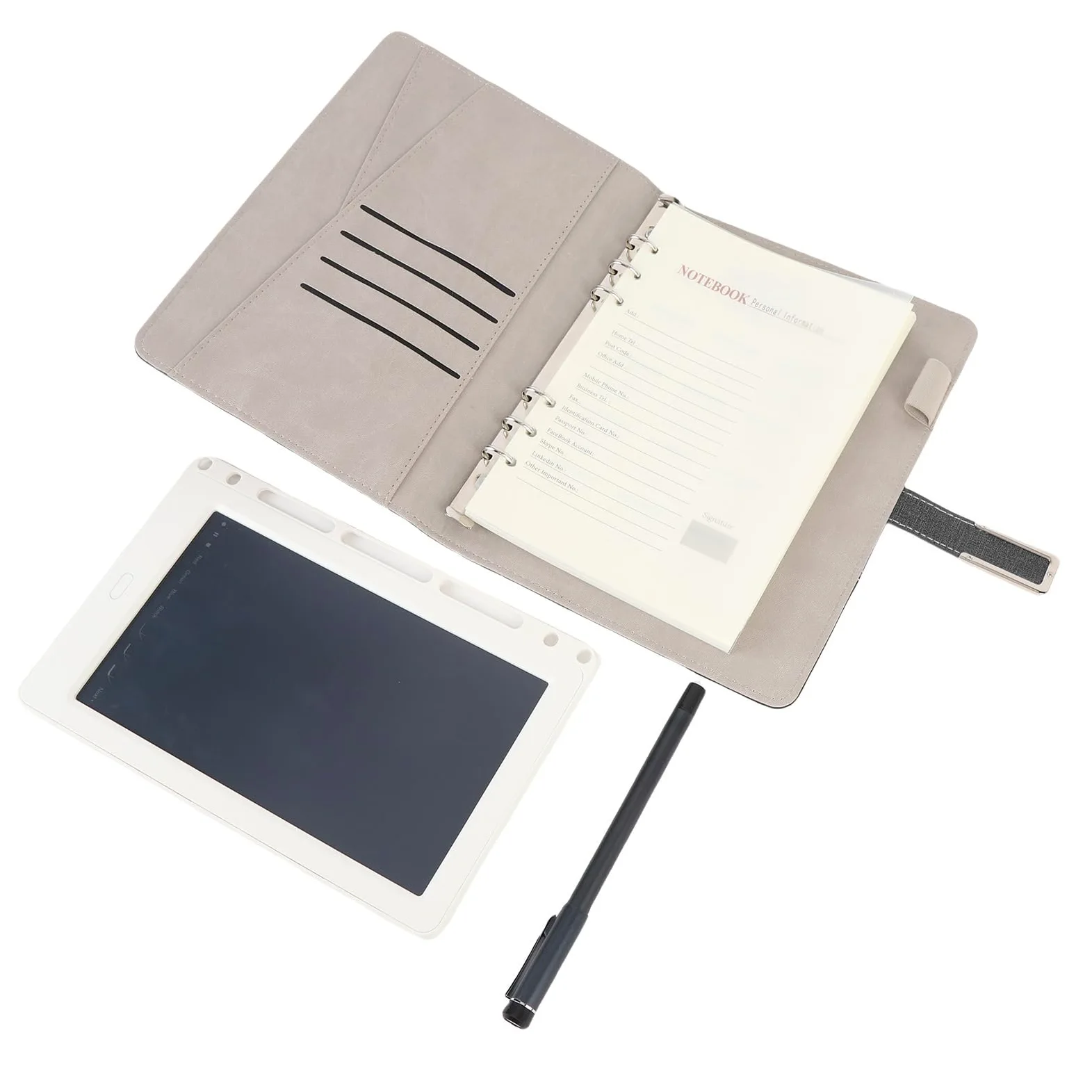 GOWENIC Digitaler Smart Pen mit Notizbuch |OCR-Smart-Schreibtafel-Set für Echtzeit-Zeichnungsnotizen (Black)