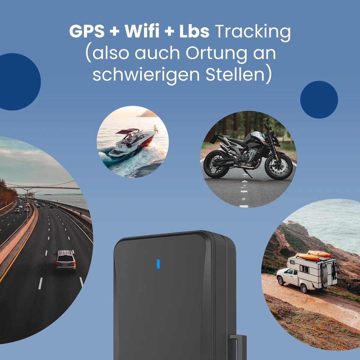 Portable Pro+ GPS Tracker Auto – Eingebauter Tracker mit Echtzeit GPS Live Tracking, Ohne ABO, 90 Tage Akkulaufzeit, 4G LTE Peilsender mit App-Steuerung und Manipulationsalarm
