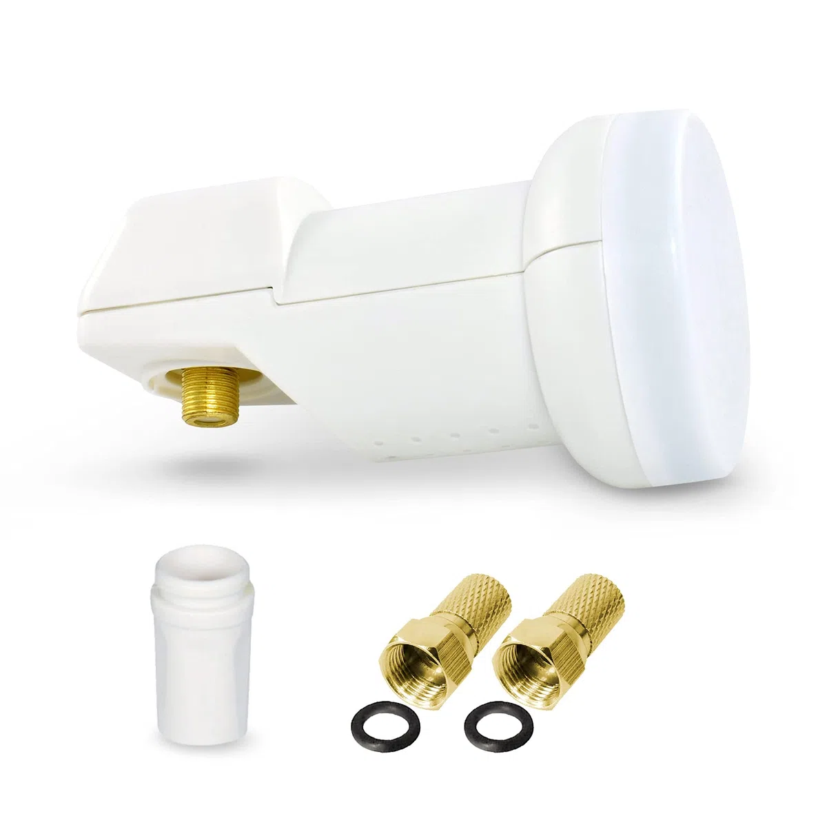 Zehnder 60cm Spiegel Schüssel Stahl + LogiSat Single LNB | 1 Teilnehmer HD Digital SAT Anlage Set anthrazit | DVB-S/S2 Full HDTV 3D 4K Ultra HD UHD Empfang