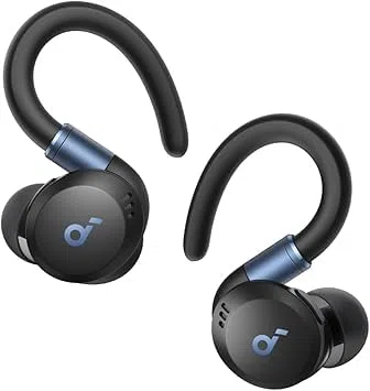 soundcore von Anker Sport X20, kabellose Workout Kopfhörer, drehbare und ausziehbare Ohrhaken, Geräuschunterdrückung, IP68 wasserdicht, schweißfest, staubdicht, Sport Kopfhörer (Generalüberholt)