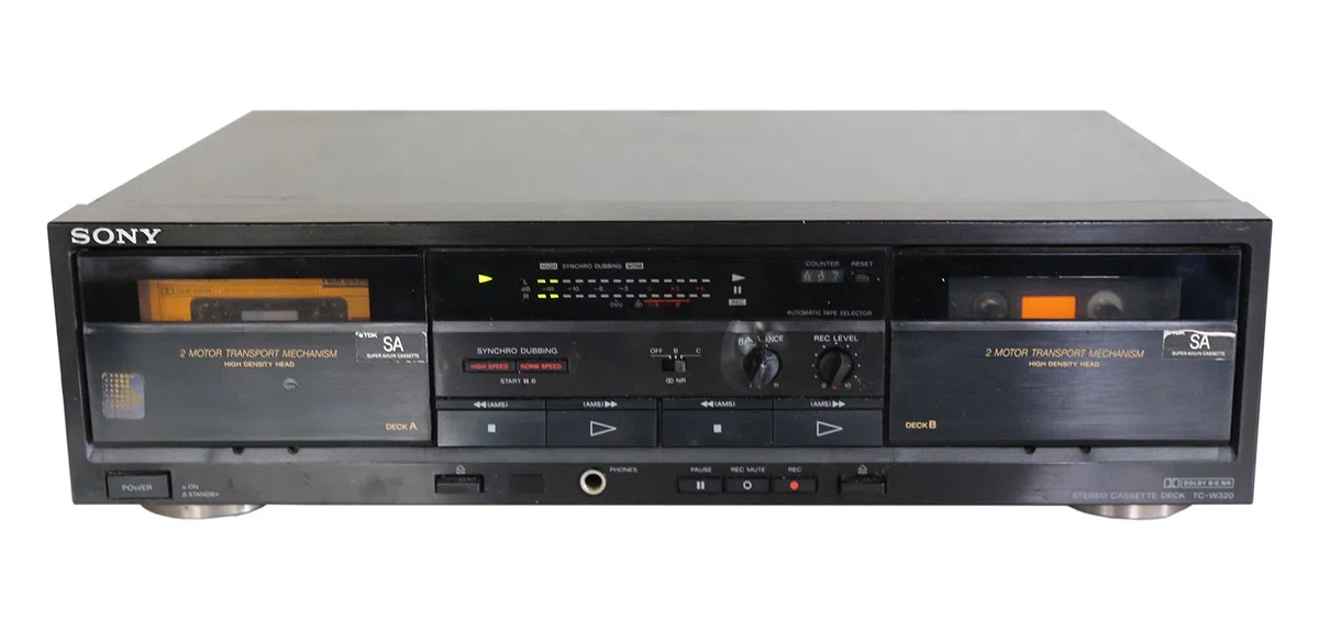 Sony TC-W 320 Doppel Kassettendeck in schwarz
