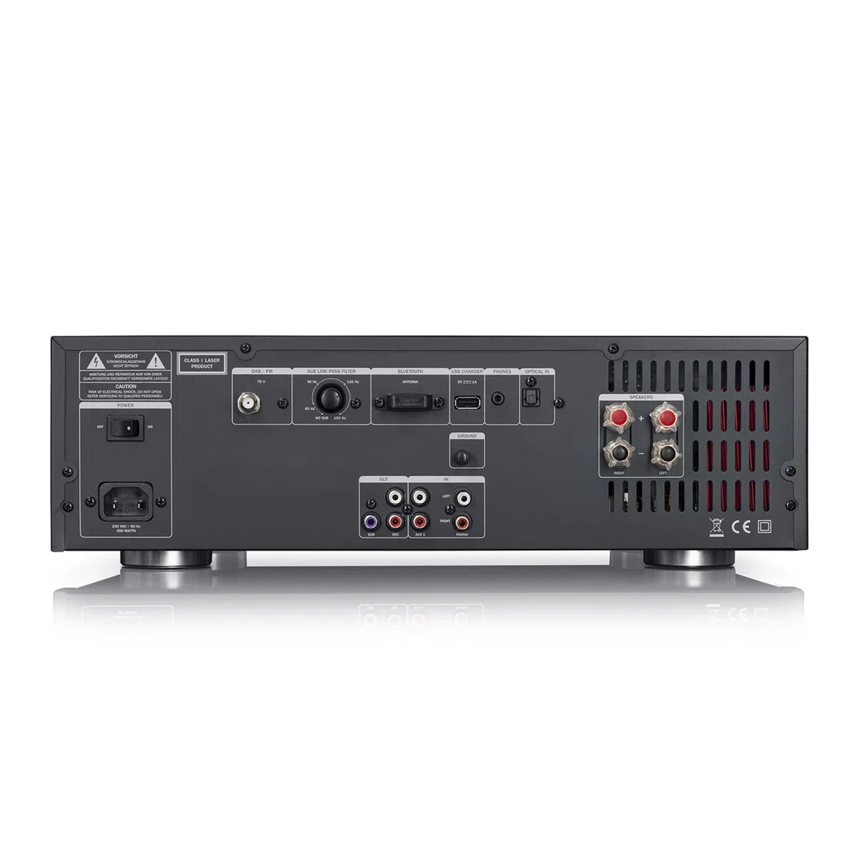 Teufel Kombo 62 CD-Receiver Kraftvoller Stereo-CD-Receiver Verstärker mit Bluetooth DAB+ Schwarz
