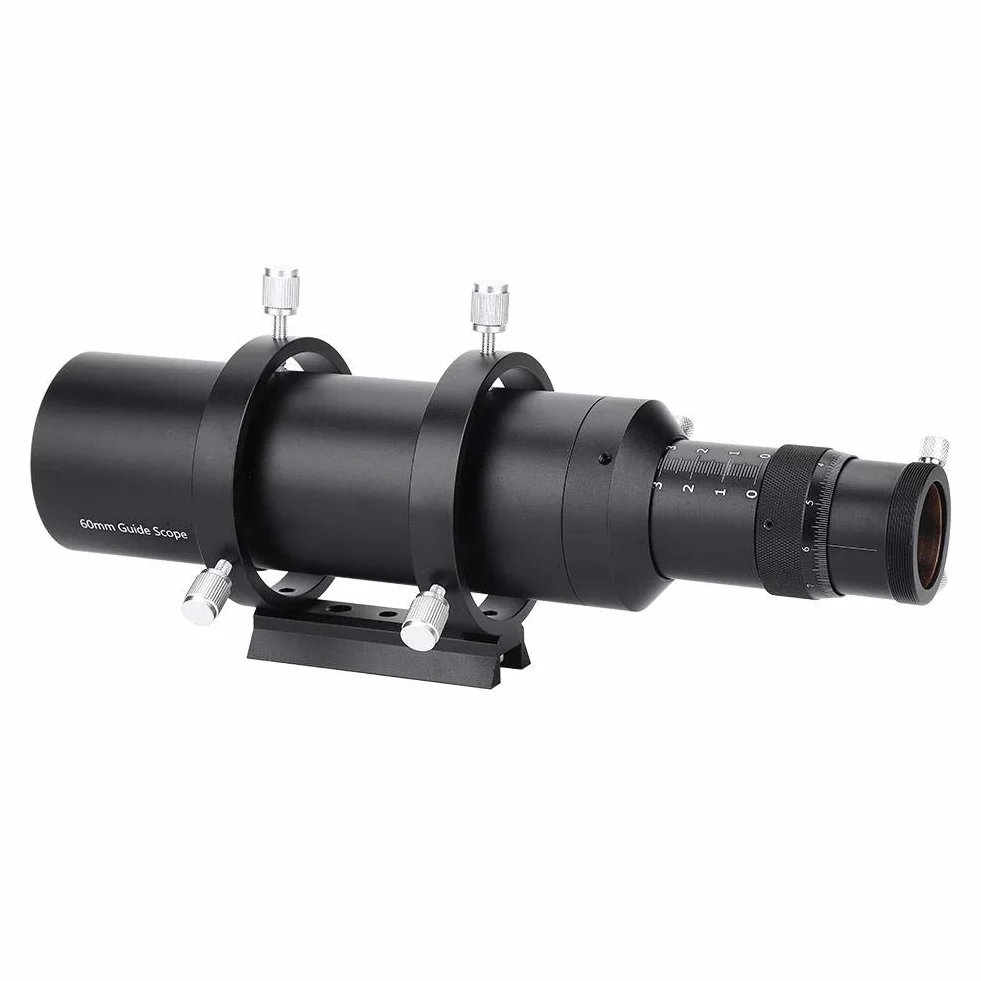 60mm Guidescope 240mm Brennweite Sucher Fernrohr aus Aluminiumlegierung mit Doppelwendel Fokus und Halterung für astronomisches Teleskop