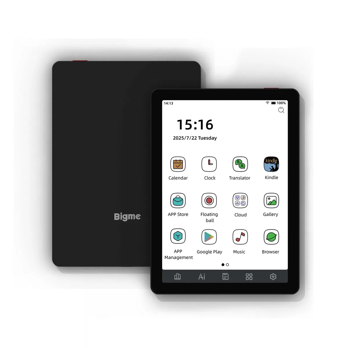 Bigme B6 6-Zoll-Farb-E-Paper-Tablet, Android 14 E-Reader mit 4 GB RAM und 64 GB Speicher, leichtes, tragbares Design zum Lesen und für Multimedia-Anwendungen (schwarz)