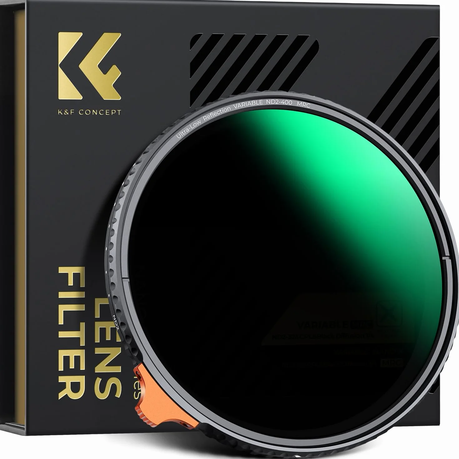 K&F CONCEPT Ultra-niedrige Reflexion ND Filter 67mm Variabler ND2-400 Graufilter (1-9 Blendenstufen)(Nano Xcel)