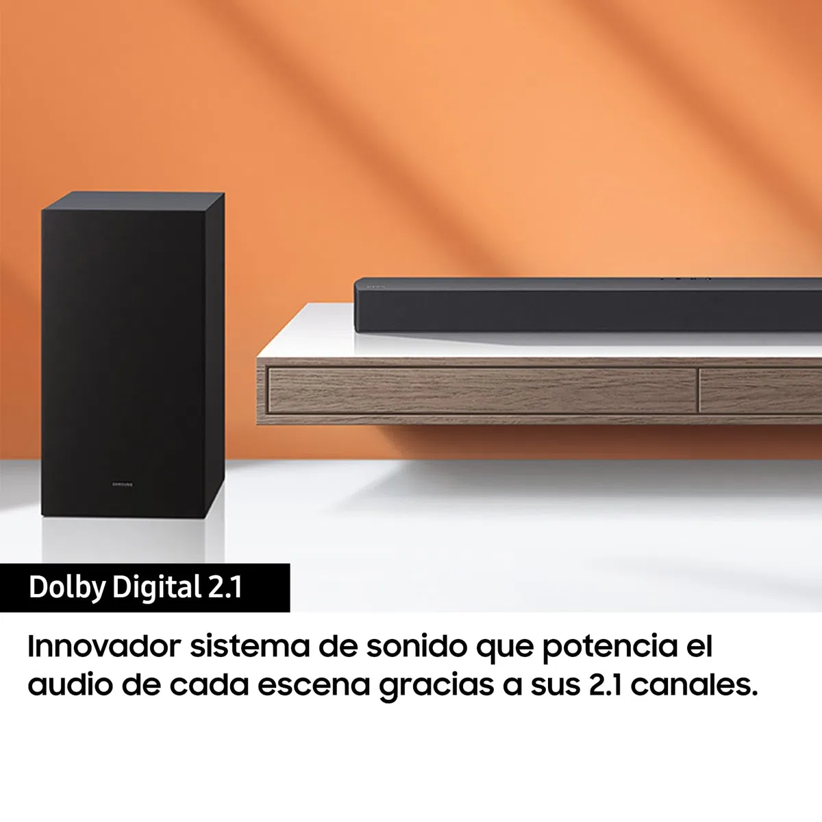 SAMSUNG Soundbar HW-C450/ZF C-Serie, 3 Lautsprecher, Subwoofer inklusive, 2.1-Kanal-Audio, Adaptive Sound Lite, Black 2023