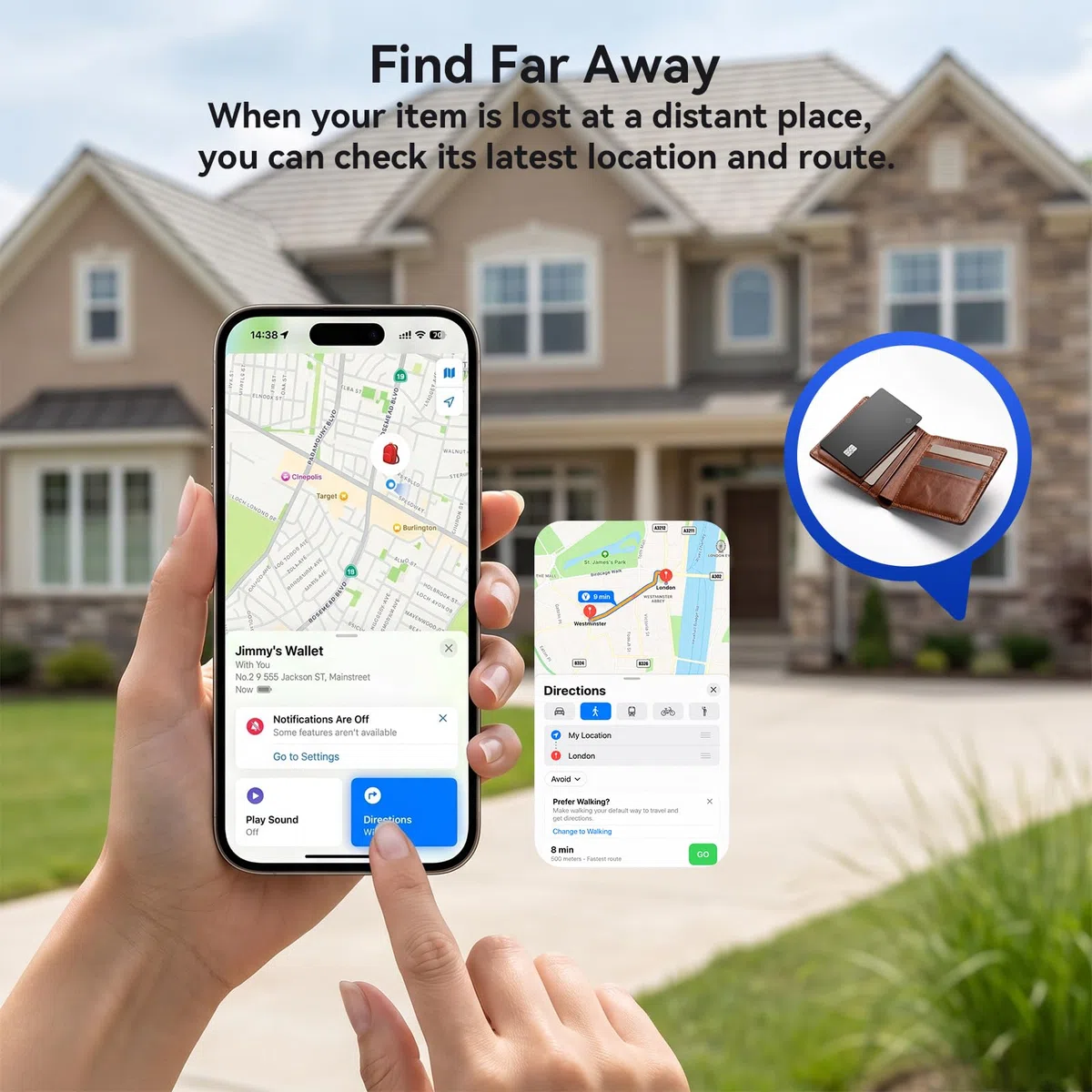 4 Pack Wallet Tracking Card für iOS und Andriod | Ultra Slim 0.07in, IP68 wasserdicht | Funktioniert mit iPhone & Google Samsung | für Brieftaschen, Schlüssel, Gepäck, Taschen