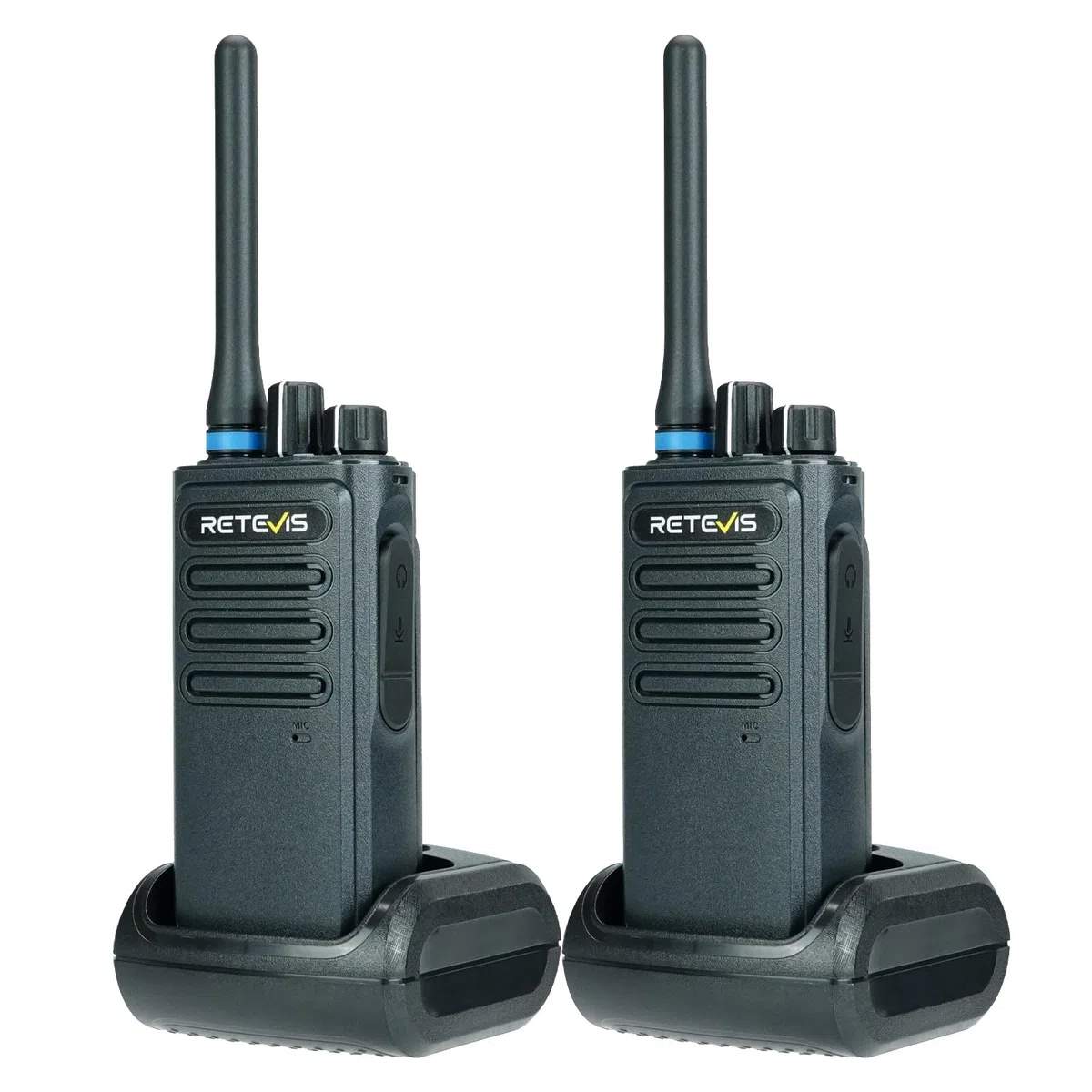 Retevis P1 DMR Profi Funkgerät, Digital Walkie Talkie Große Reichweite | Profi Digitalfunkgerät mit Relais & Aufnahme, Kompatibel mit MOTOTRBO AES-Verschlüsselung, für Herstellung, Schwarz, 2 Stück