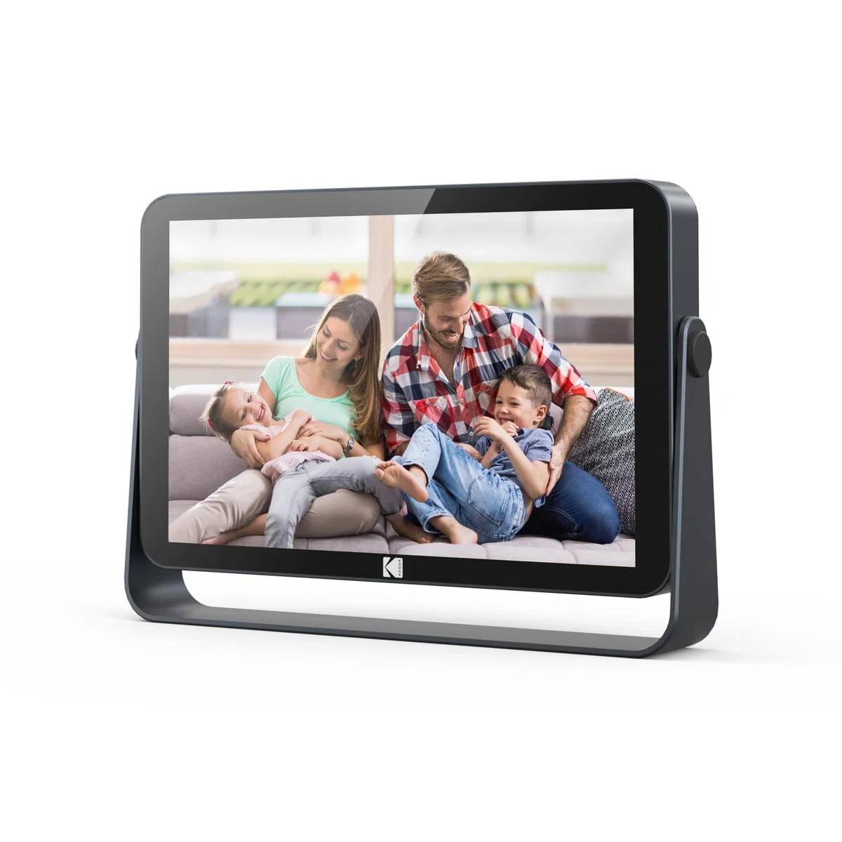 Kodak Digitaler Bilderrahmen 10 Zoll WiFi 6, Touchscreen Full HD 1200 x 1920, 32 GB, Akku 3800 mAh, Diashow & Musik, Wetter Auto, Teilen über WLAN 2.4G/5G – Schwarz