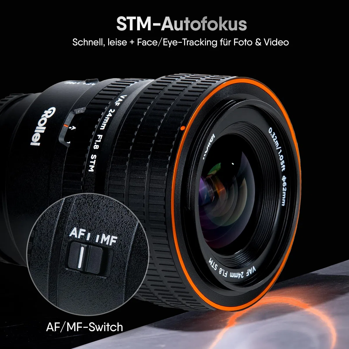 Rollei AF 24 mm F/1.8 Vollformat Objektiv für Sony FE mit STM-Autofokus | Vollmetall Gehäuse 477g Kompatibel mit APS-C FX30/ZV-E10/A6000–A6700/A5000/A5100 und Full Frame ZV-E1/FX3/A1/A1II/A9/A7 Series