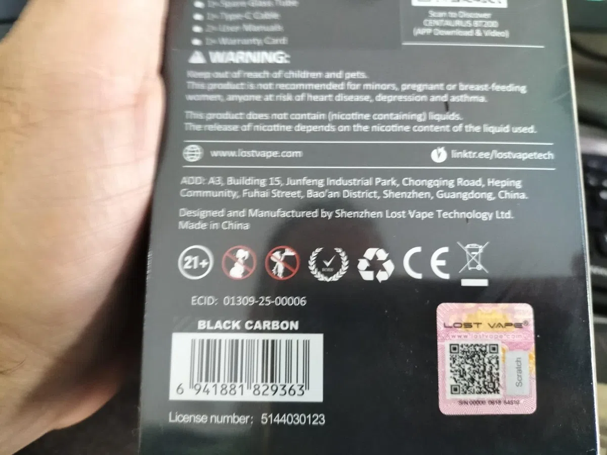 Lost Vape Centaurus BT200 Kit E-Zigarette | 200W Box Mod mit UB Max Verdampfer | Sub Ohm Vape Set mit 2ml Tank, OLED Display & USB-C | Ohne Liquid & Nikotin (Platinum Crest)