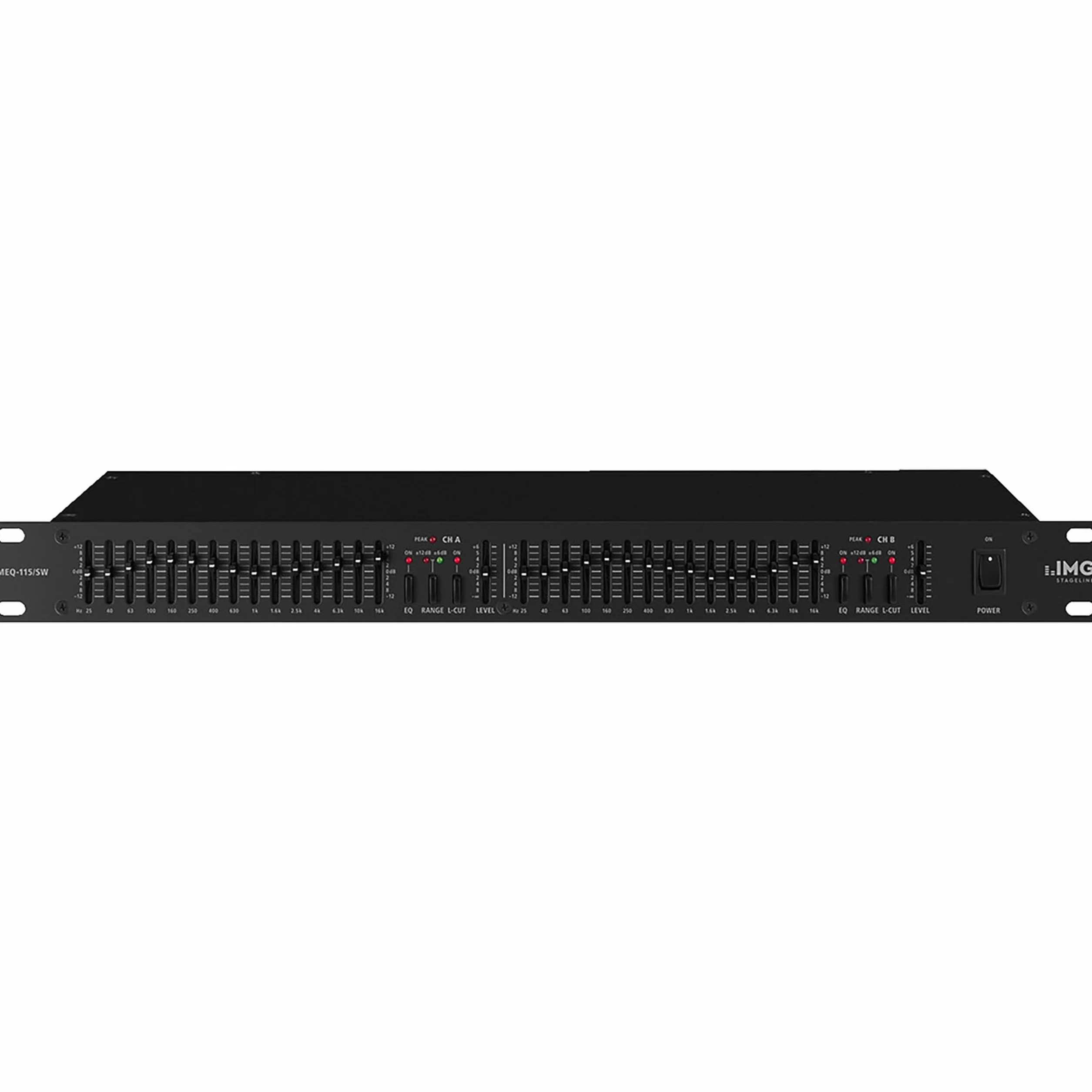 IMG Stageline MEQ-115/SW Graphic-Equilizer, schwarz, 1 HE, 2,5 kg 24.4350