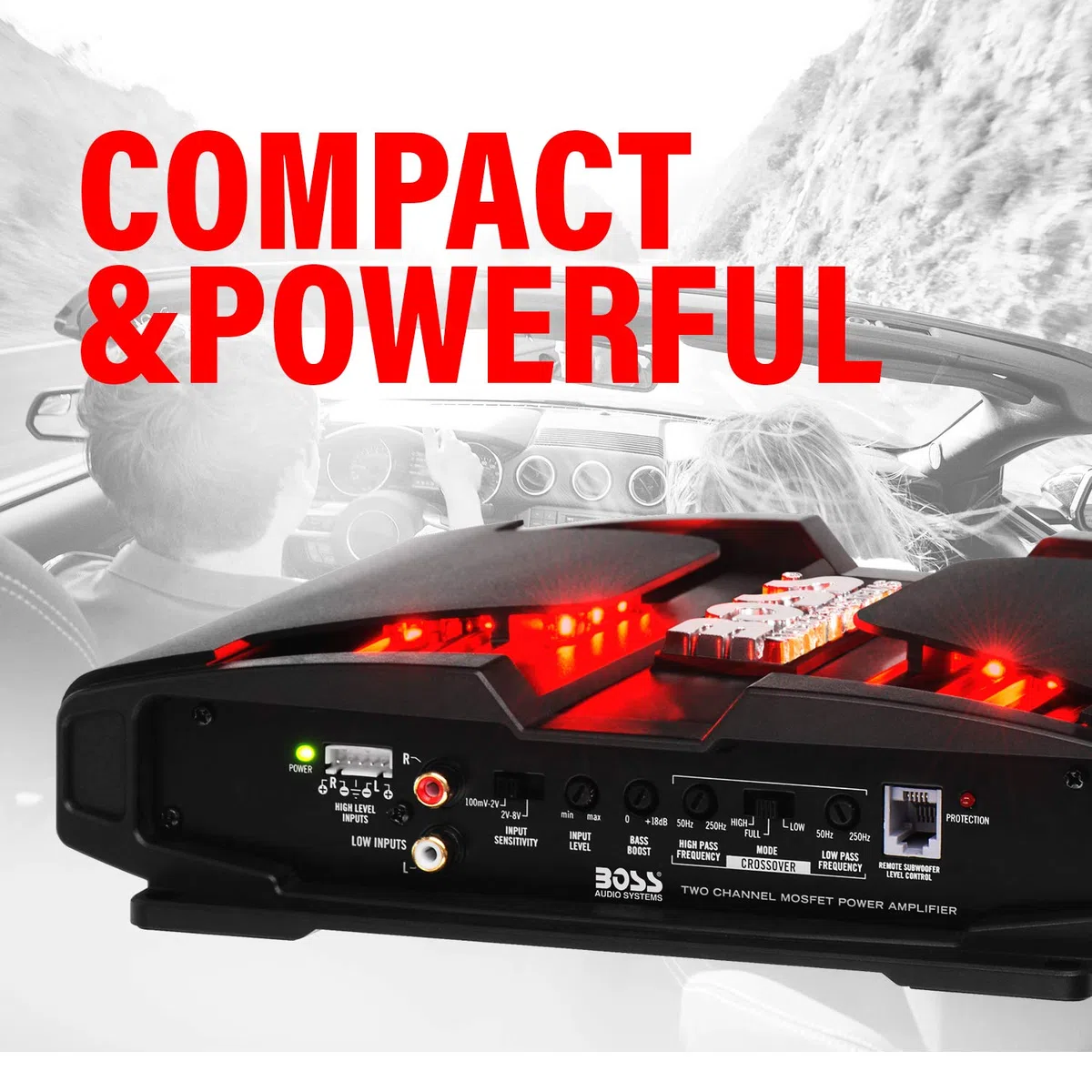 BOSS AUDIO PT1000 Phantom 1000 W 2 Kanal, Klasse A/B-Verstärker