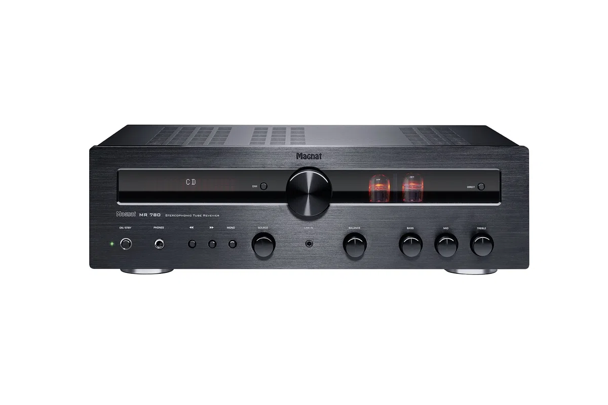 Magnat MR 780, schwarz - robuster Stereo Hybrid-Receiver mit hochwertiger Aluminium-Front und hoher Ausgangsleistung für perfekten Stereoklang