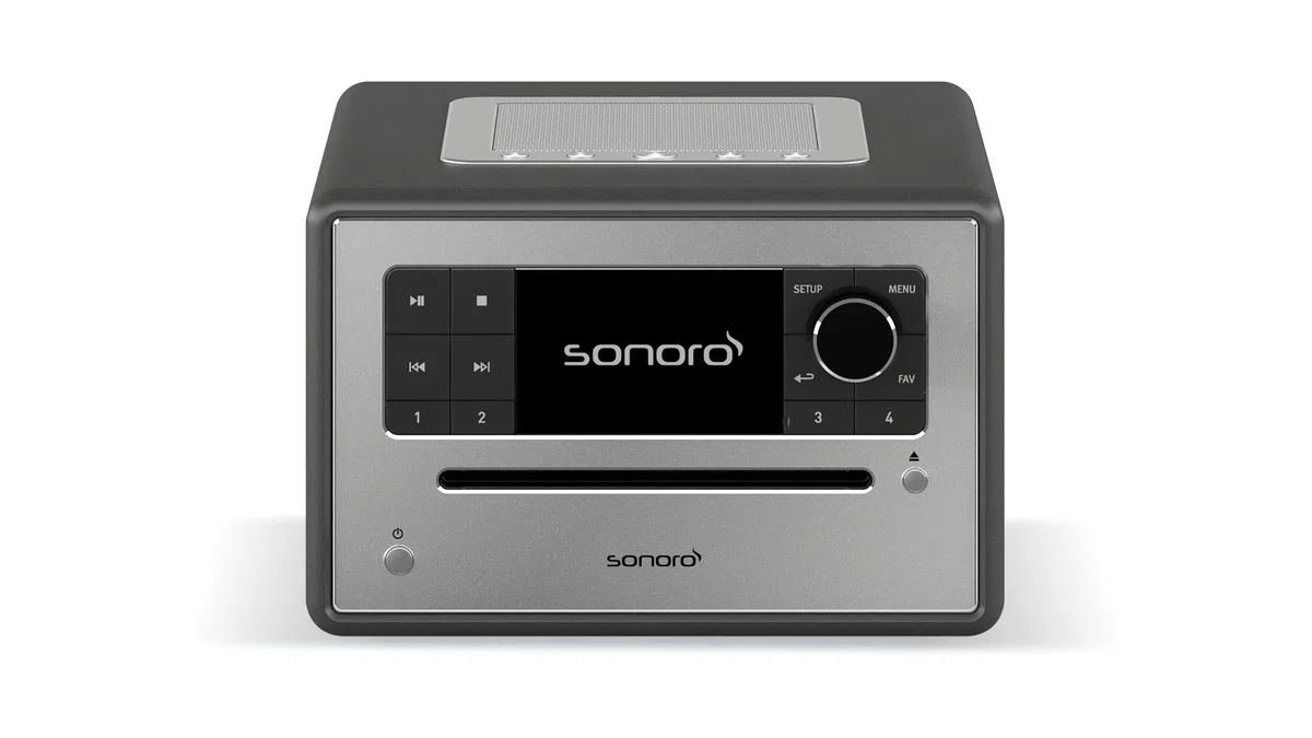sonoro Elite Internetradio mit CD-Player (FM, DAB Plus, Podcasts, Spotify, Amazon Music, Deezer) Matt Graphit