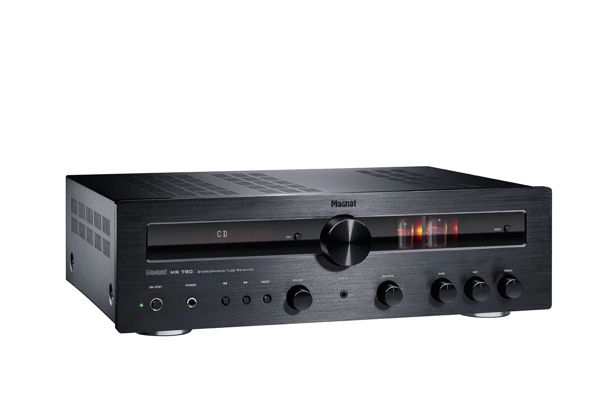 Magnat MR 780, schwarz - robuster Stereo Hybrid-Receiver mit hochwertiger Aluminium-Front und hoher Ausgangsleistung für perfekten Stereoklang
