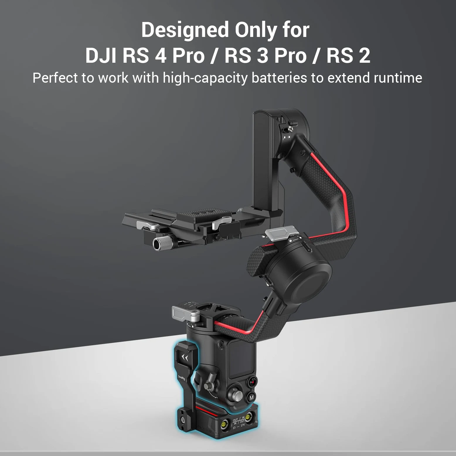 SMALLRIG RS 5/RS3 Pro / RS2 / RS 4 Pro Netzteil Grundplatte für DJI RS 3 Pro, RS 4 Pro und RS 2 Gimbal, Externe Power Solution - 3252