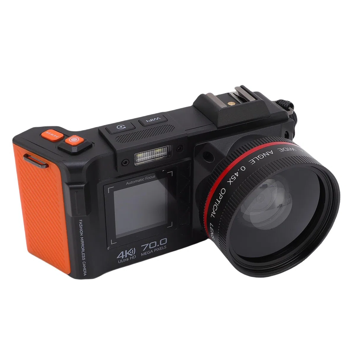 Sxhlseller DSLR -Kamera, 70MP 4K 50x Zoom Auto Focus Weitwinkel F1.8 Digitalkamera mit Doppelbildschirm für das Reisen, Ausgestattet mit WLAN, 50 -Fach Digitaler Zoom (Black)
