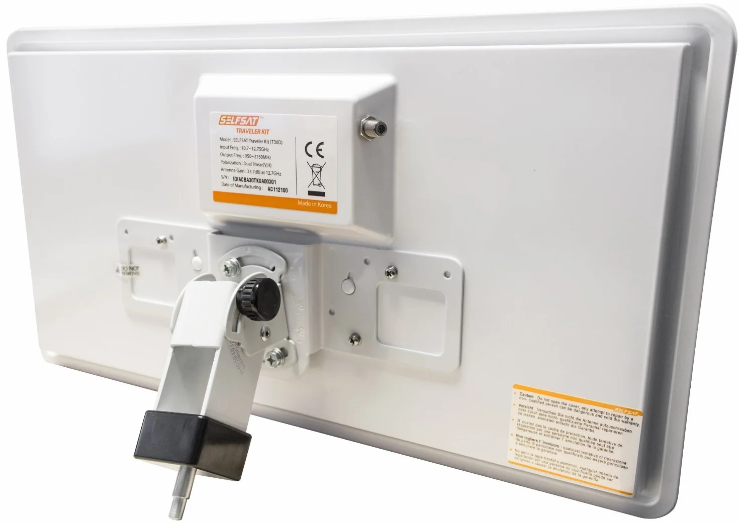 Selfsat H30D Traveller Kit mit Satelliten-Flach-Antenne und Geländerhalter für HDTV