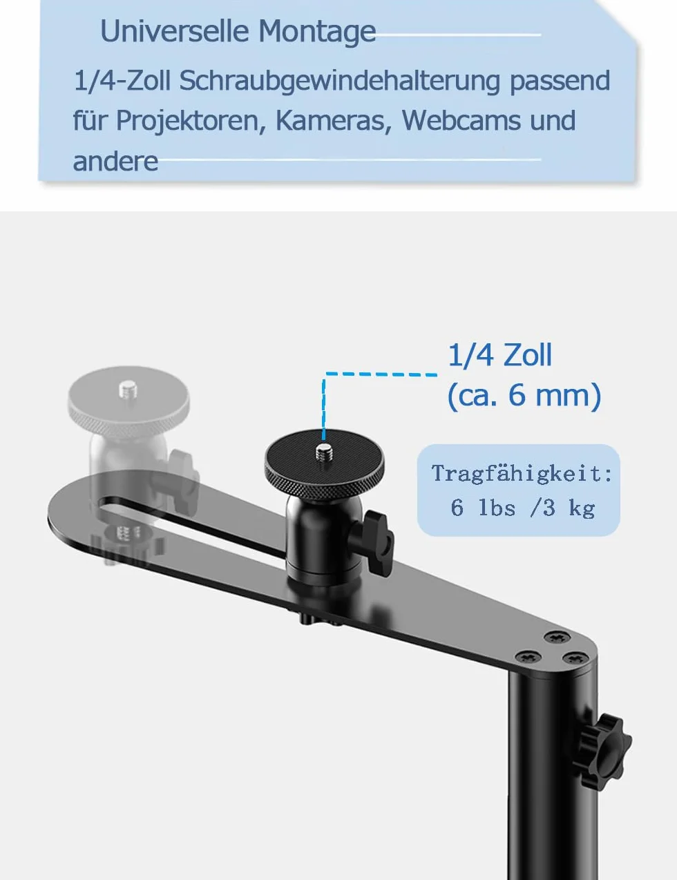 Beamer Halterung 360° Schwenkbarer Projektor Ständer Verstellbare Höhe L-Form Versteckter Bodenständer Kompatibel mit XGIMI, Nebula, VANKYO, Jinhoo, AuKing