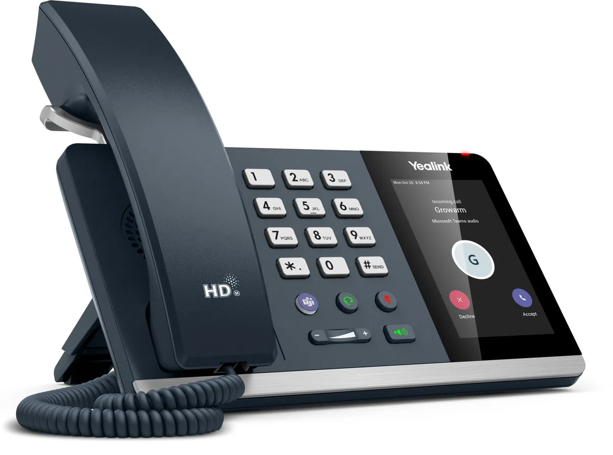 Yealink MP54 E2 Zertifiziert für Microsoft Teams & Skype for Business, Desktop-Telefon für PC, Bluetooth-Kopplung, 4 Zoll Touchscreen, Dual-Port-Ethernet mit PoE, HD Audio, Dunkelgrau