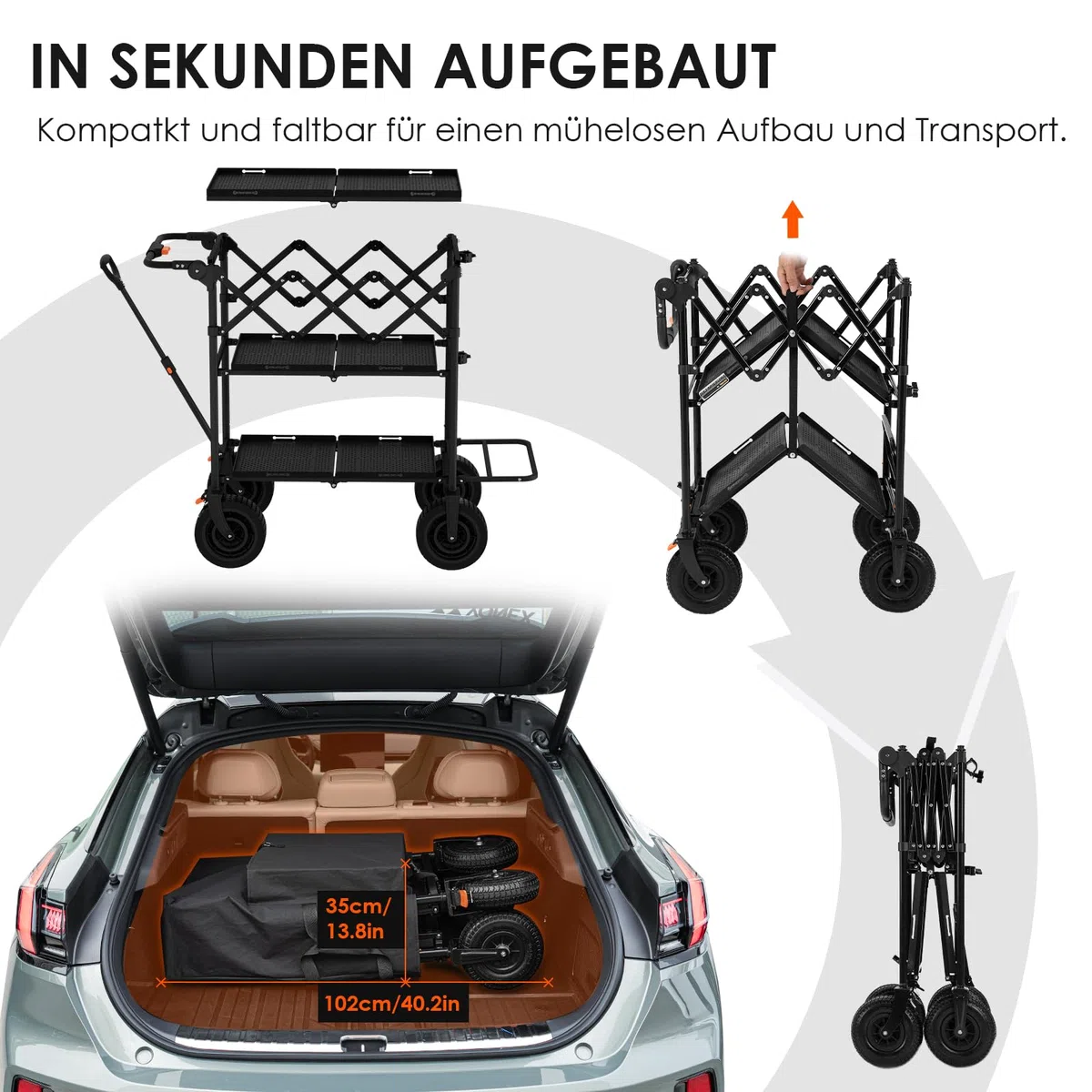 TARION Faltbarer Kamerawagen Filmwagen Fotowagen– Robuster Kamera Rollwagen mit Schwenkrädern, Hohe Tragkraft für Film, Studio & Bühne – Profi Videowagen für Fotografen & Filmemacher Titanrig Cart