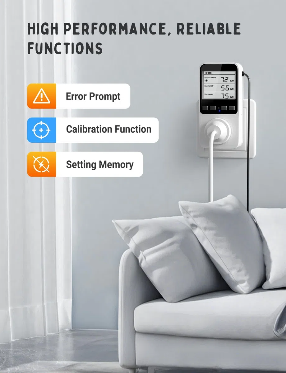 INKBIRDPLUS Feuchte- und Temperaturregler Steckdose 230V mit Alarmfunktion