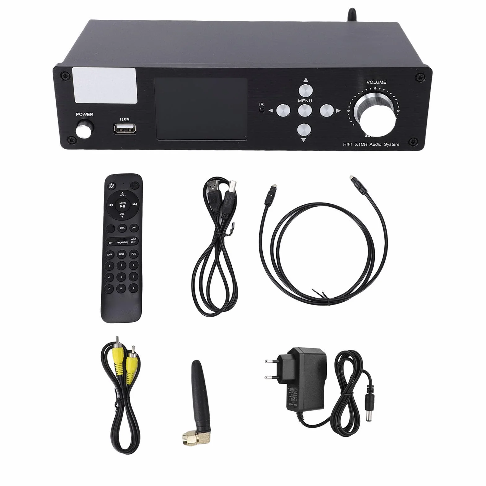 5.1-Surround-Sound-Decoder, DTS HD AC3-Decoder mit Bluetooth 5.0 und Optischem Koaxialausgang, für Heimkino-DVD-Bluray-Player-Fernseher (EU-Stecker)