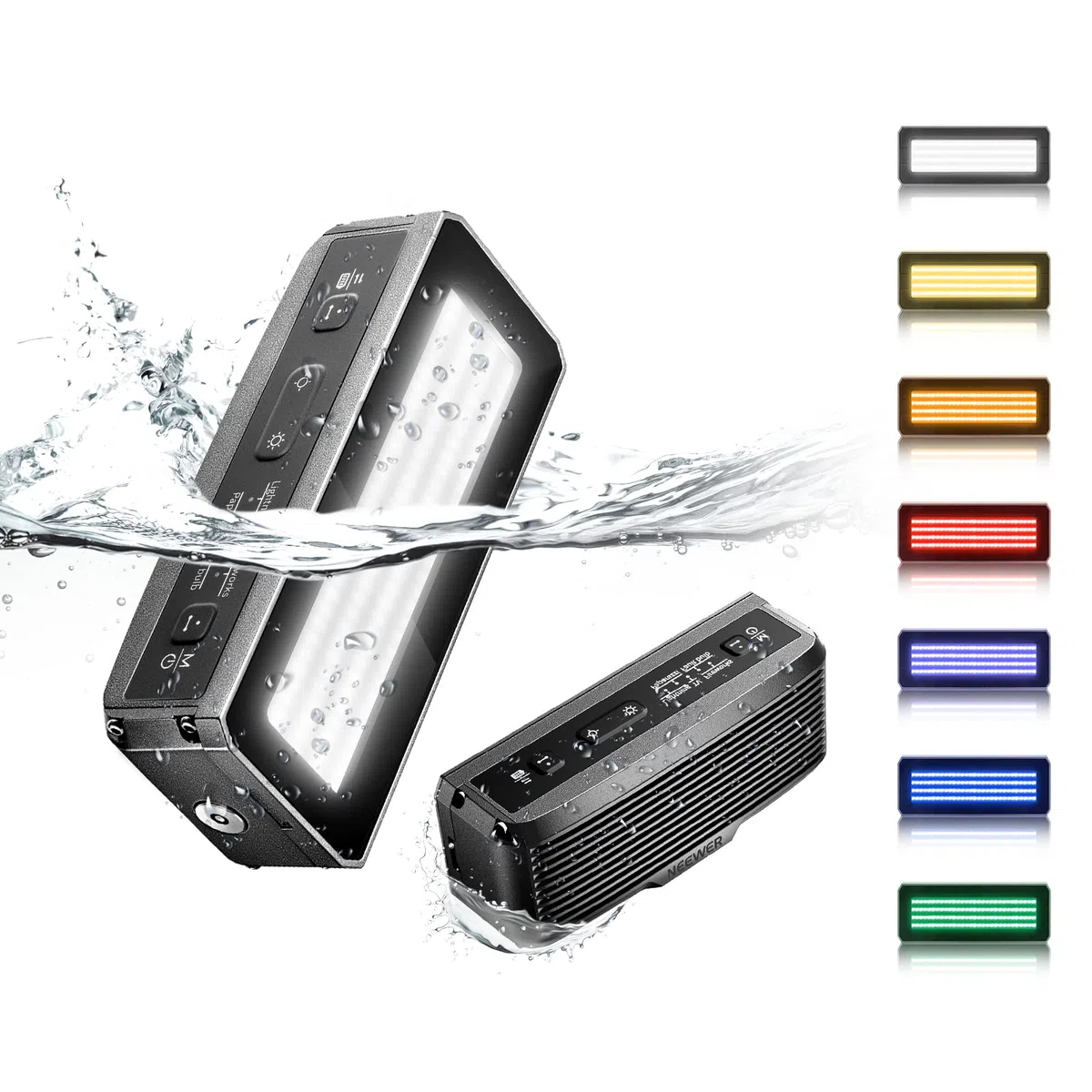 NEEWER WP12 Unterwasser Tauchlicht, 33ft/10m IP68 Wasserdichtes LED Video Licht mit Kugelkopf, 1900mAh 5600K CRI97+ TLCI98+ 2600lux/0,5m(Modus:BOOSTER),5 Effekte, Magnetische Aufladung für DSLR Kamera
