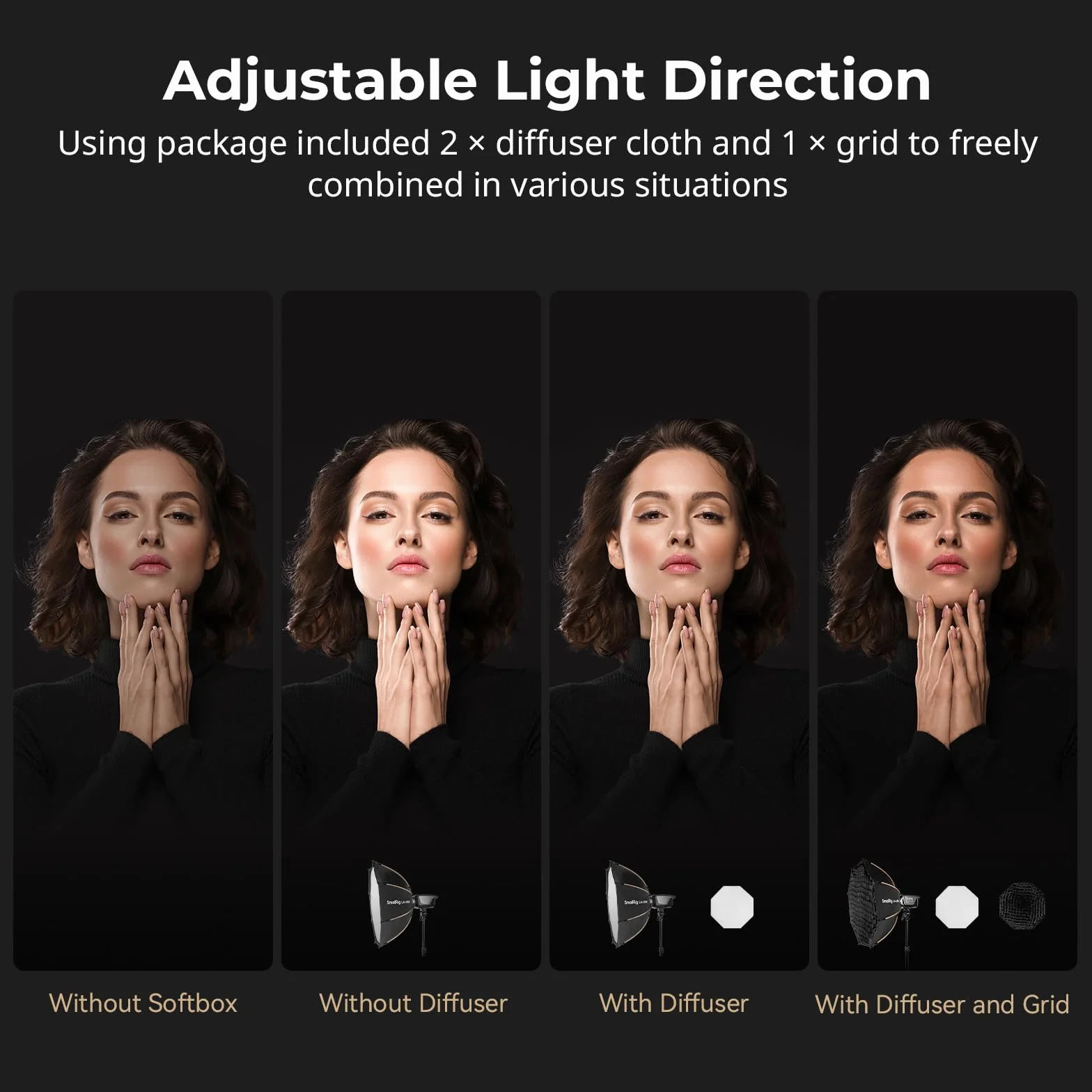 SMALLRIG 35" / 90cm Parabolic Softbox LA-O90, Quick Release Octagon Softbox für Bowens Mount COB Lights für SMALLRIG für Neewer für Aputure für Godox - 4633